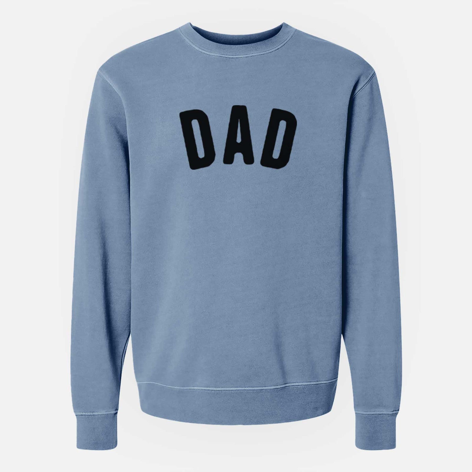 'Dad - Articulate Collection' design on a Slate Blue Unisex pigment dyed crew sweatshirt