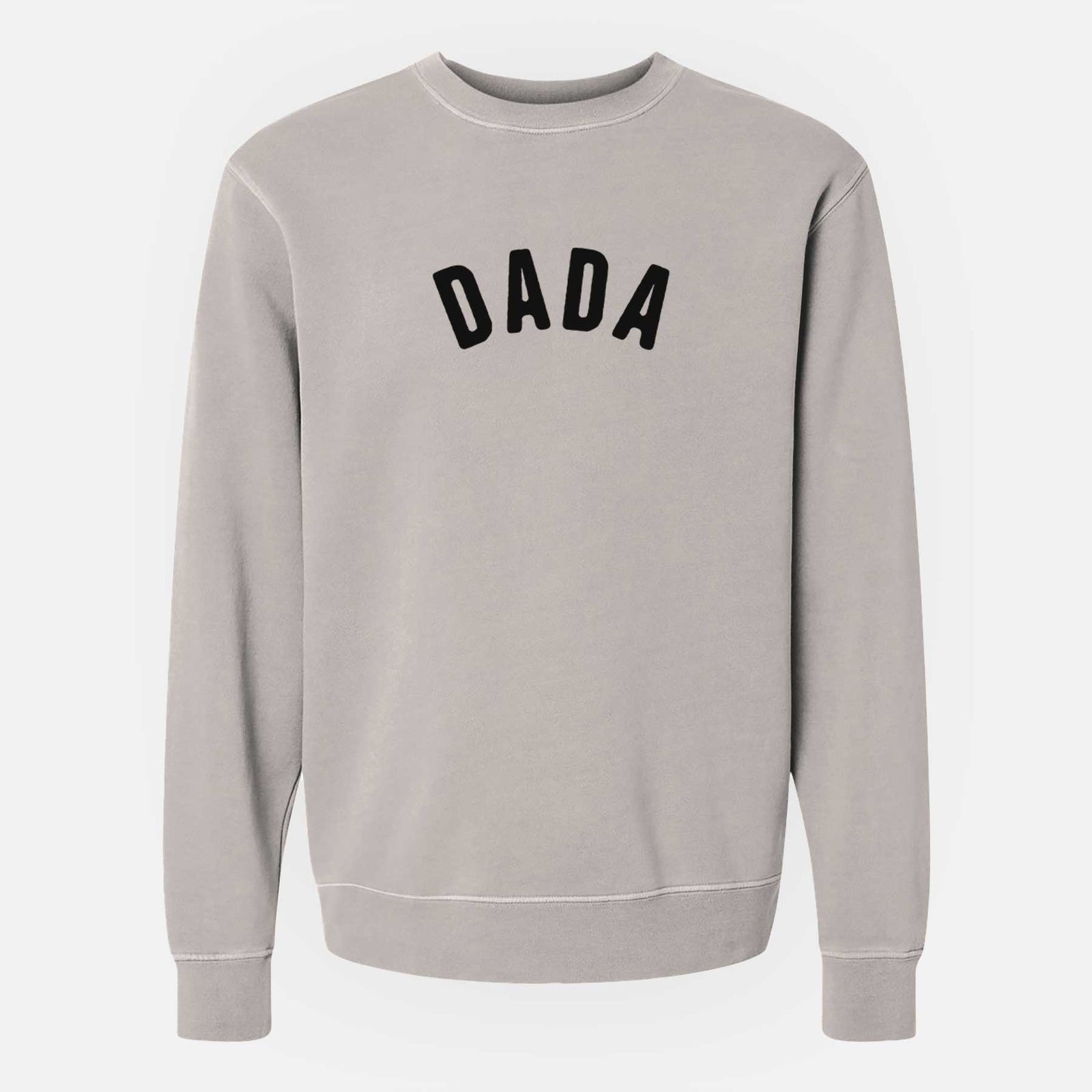 'Dada - Articulate Collection' design on a Cement Unisex pigment dyed crew sweatshirt