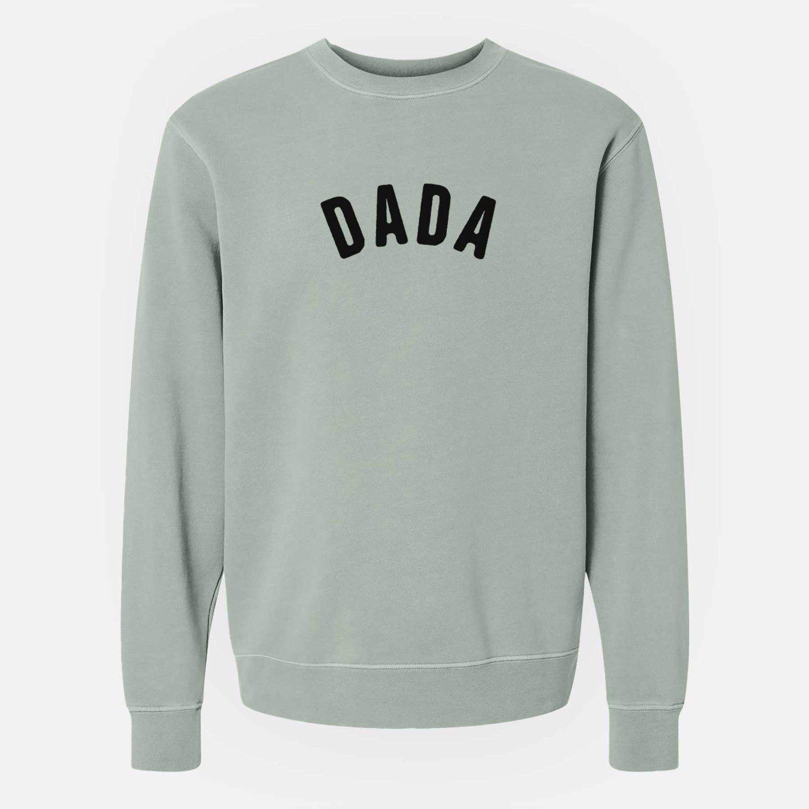 'Dada - Articulate Collection' design on a Sage Unisex pigment dyed crew sweatshirt