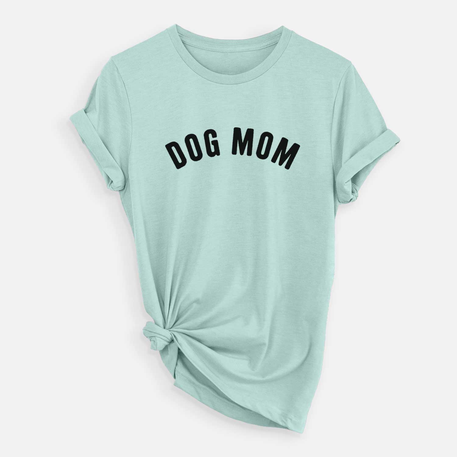 'Dog Mom - Articulate Collection' design on a Heather Sage Unisex crewneck