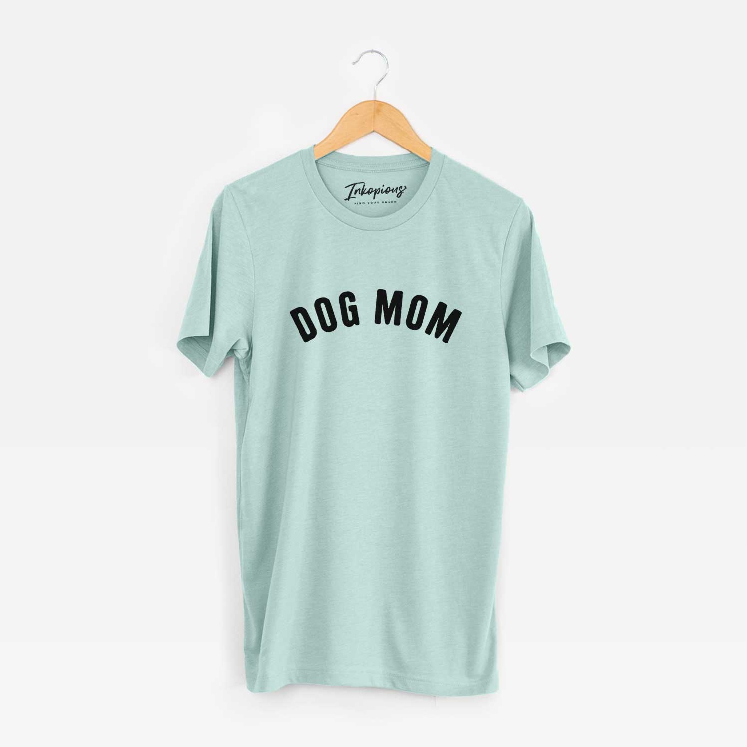 'Dog Mom - Articulate Collection' design on a Heather Sage Unisex crewneck
