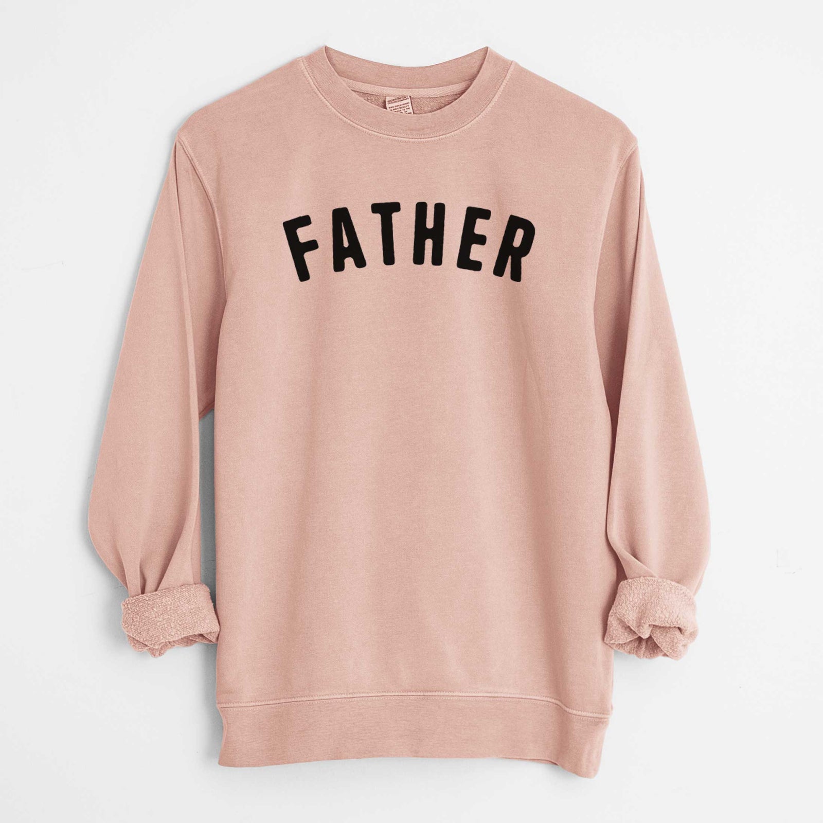 'Father - Articulate Collection' design on a Dusty Pink Unisex pigment dyed crew sweatshirt