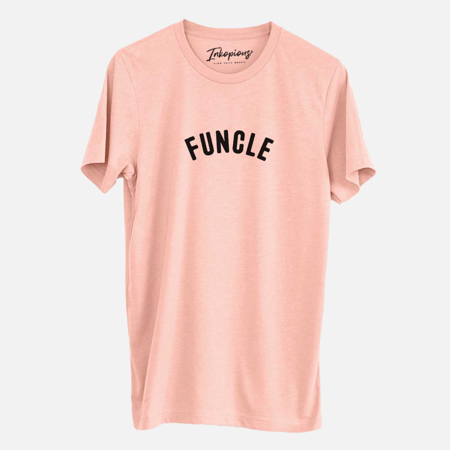 'Funcle - Articulate Collection' design on a Peach Unisex crewneck