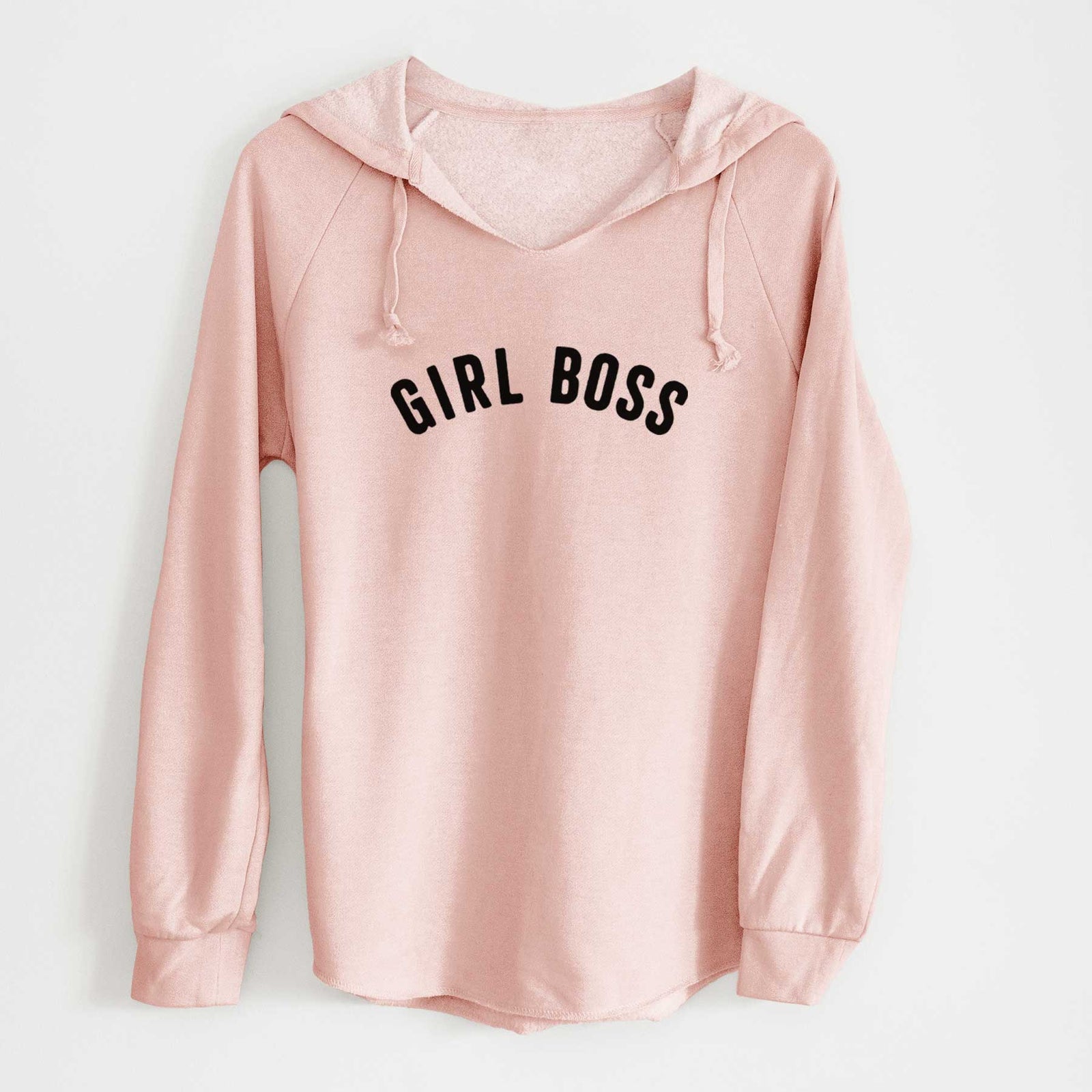 'Girl Boss - Articulate Collection' design on a Blush Cali Wave Hooded Sweatshirt