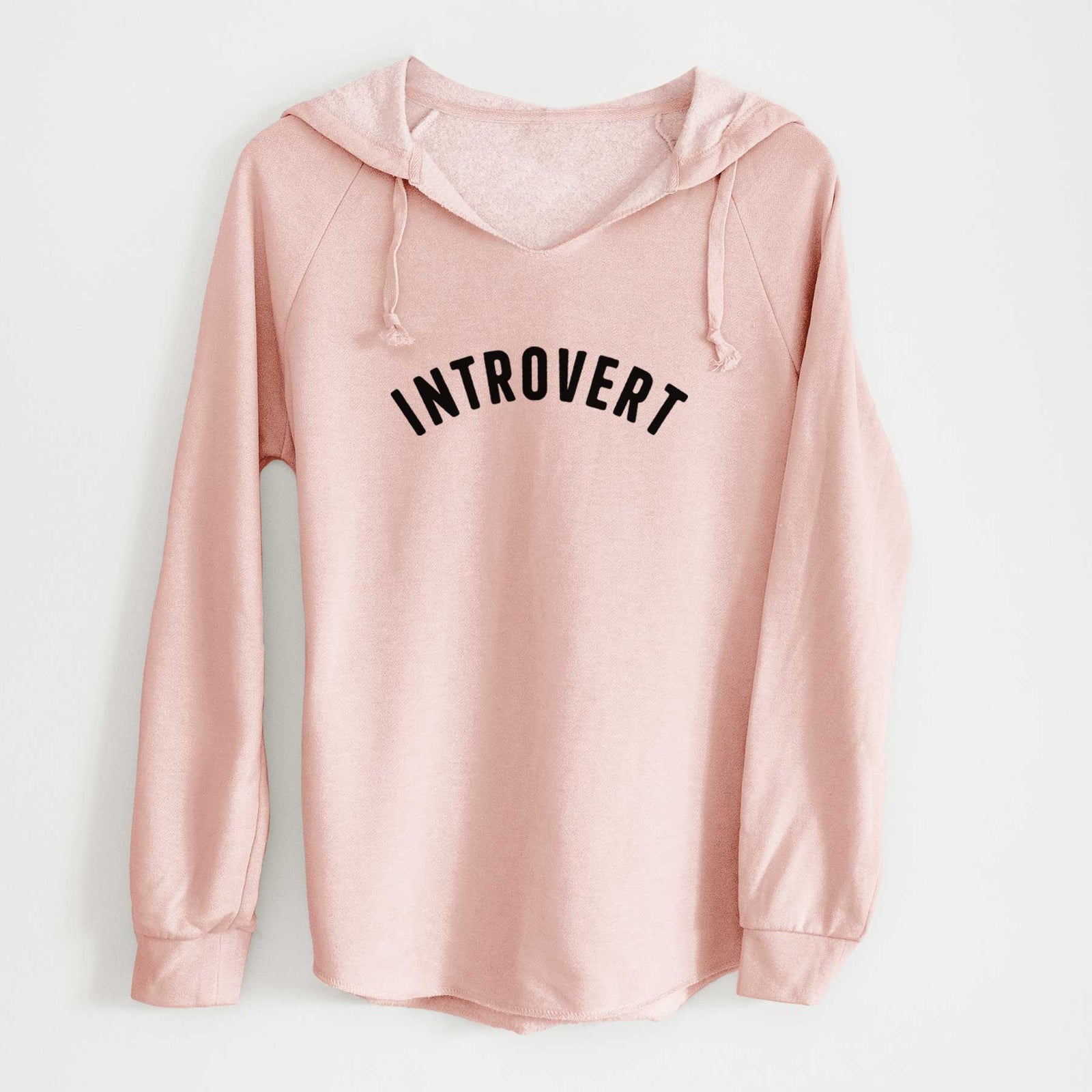 'Introvert - Articulate Collection' design on a Blush Cali Wave Hooded Sweatshirt
