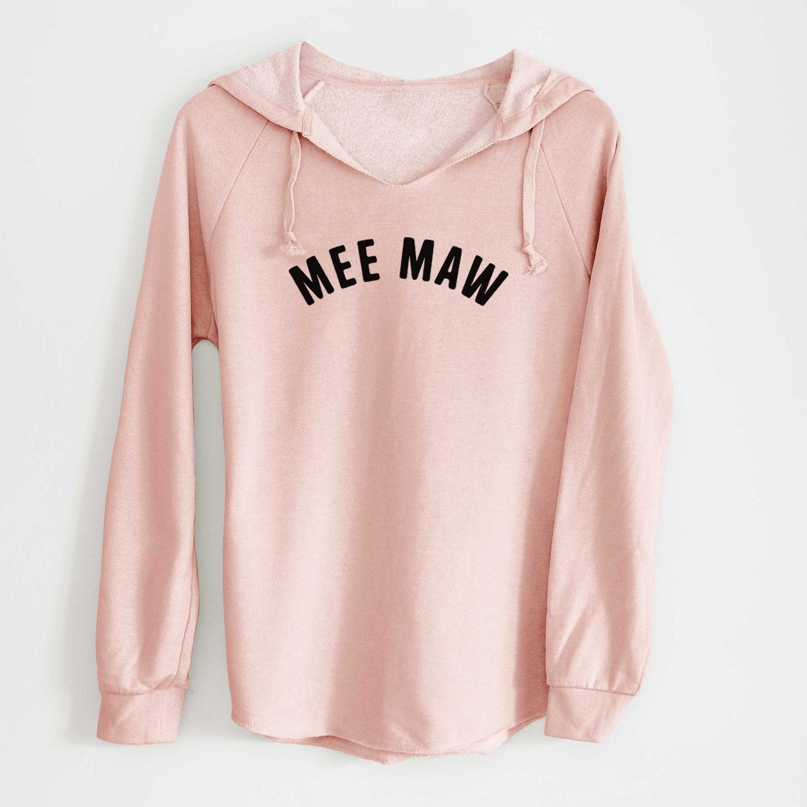 'Mee Maw - Articulate Collection' design on a Blush Cali Wave Hooded Sweatshirt