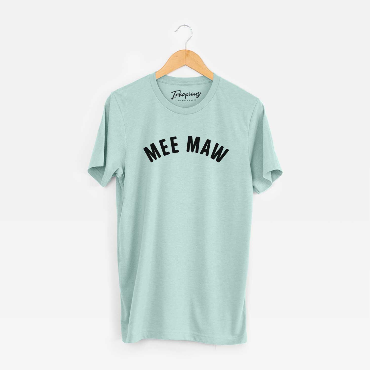'Mee Maw - Articulate Collection' design on a Heather Sage Unisex crewneck