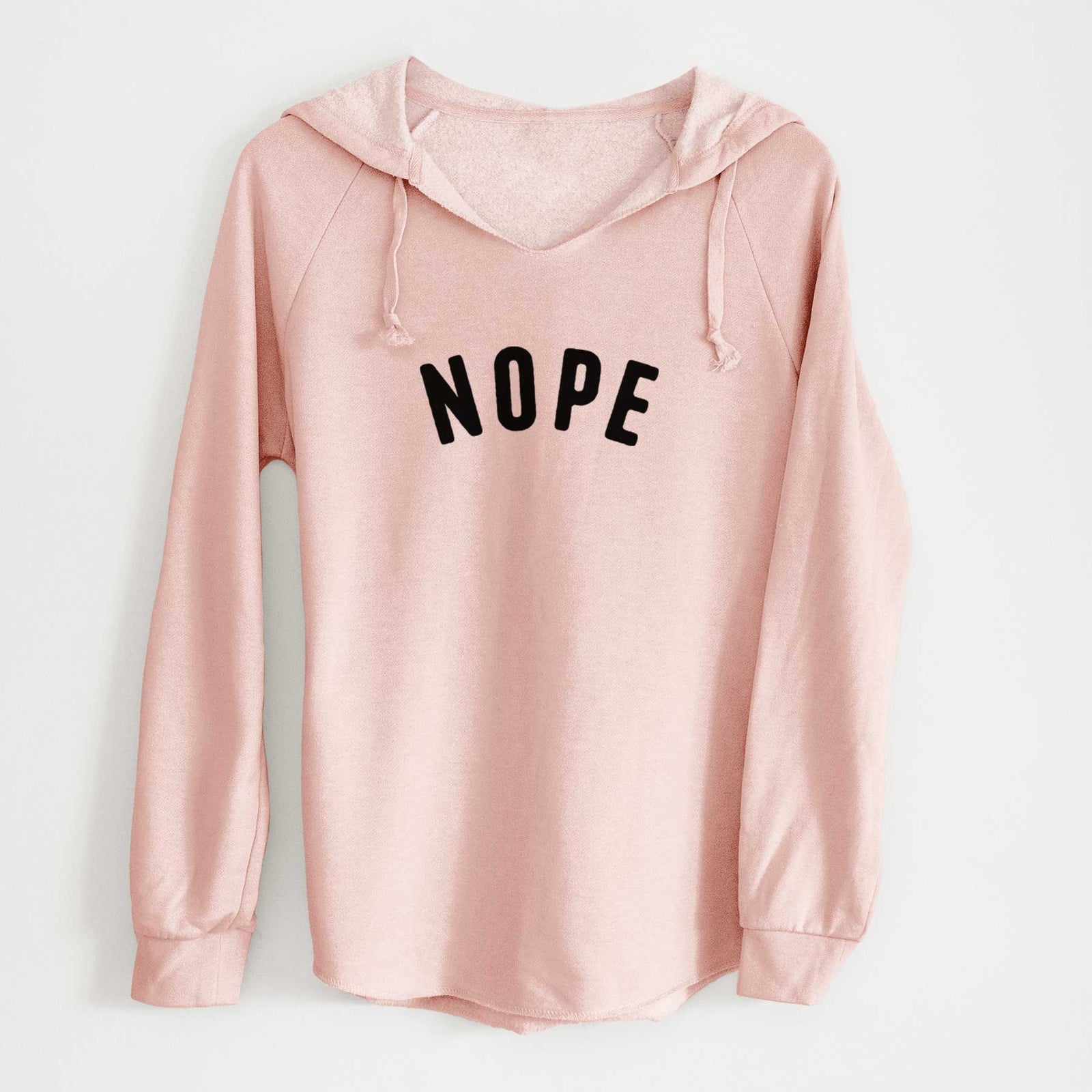 'Nope - Articulate Collection' design on a Blush Cali Wave Hooded Sweatshirt