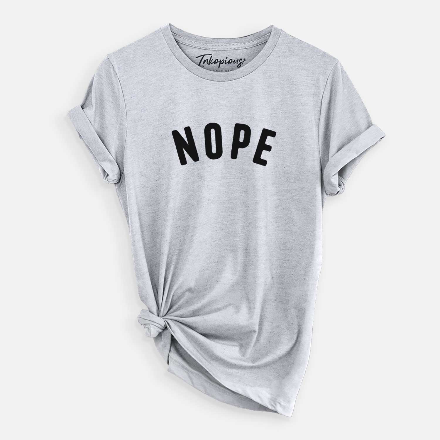 'Nope - Articulate Collection' design on a Grey Unisex crewneck