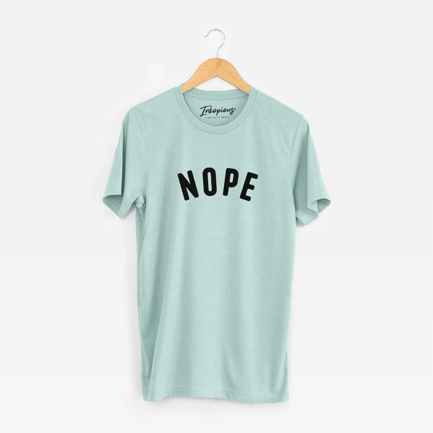 'Nope - Articulate Collection' design on a Heather Sage Unisex crewneck