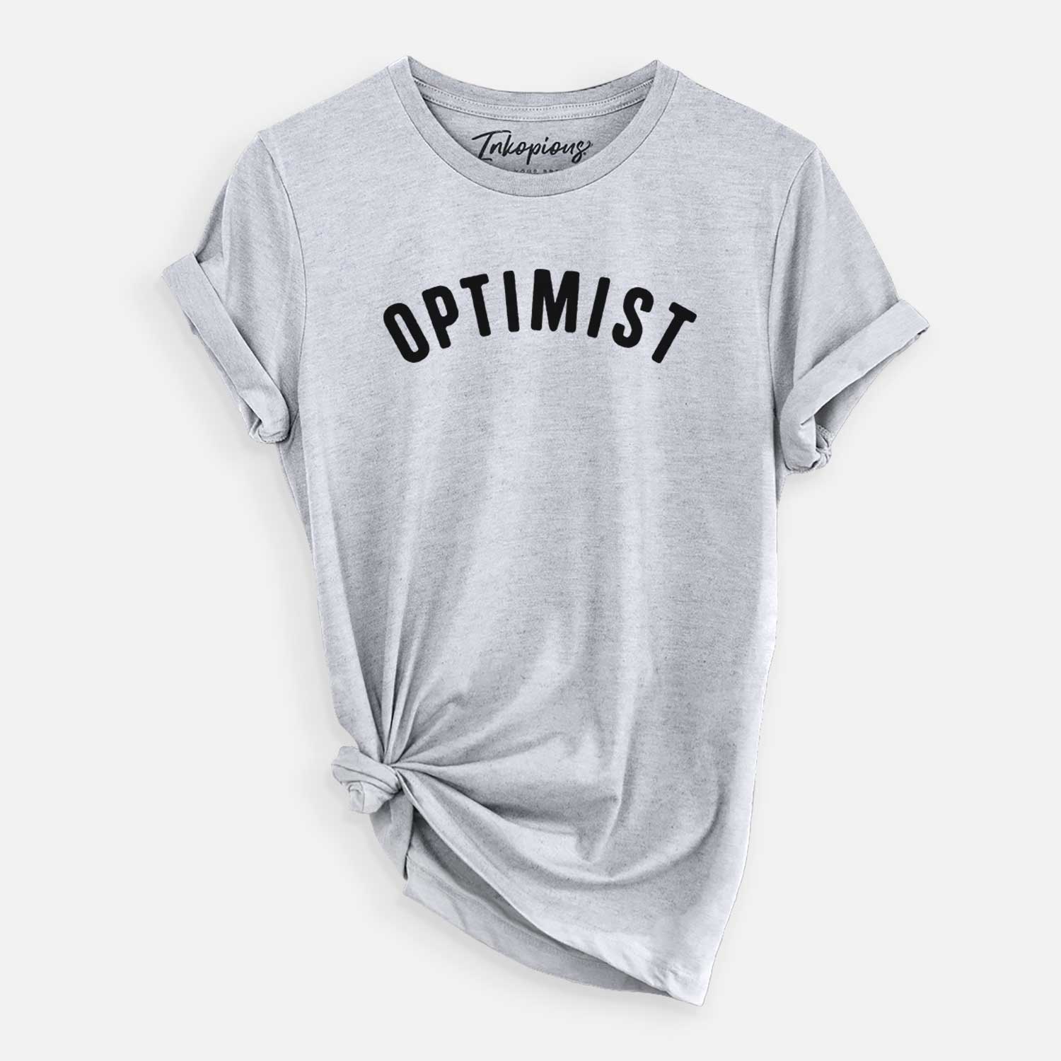 'Optimist - Articulate Collection' design on a Grey Unisex crewneck