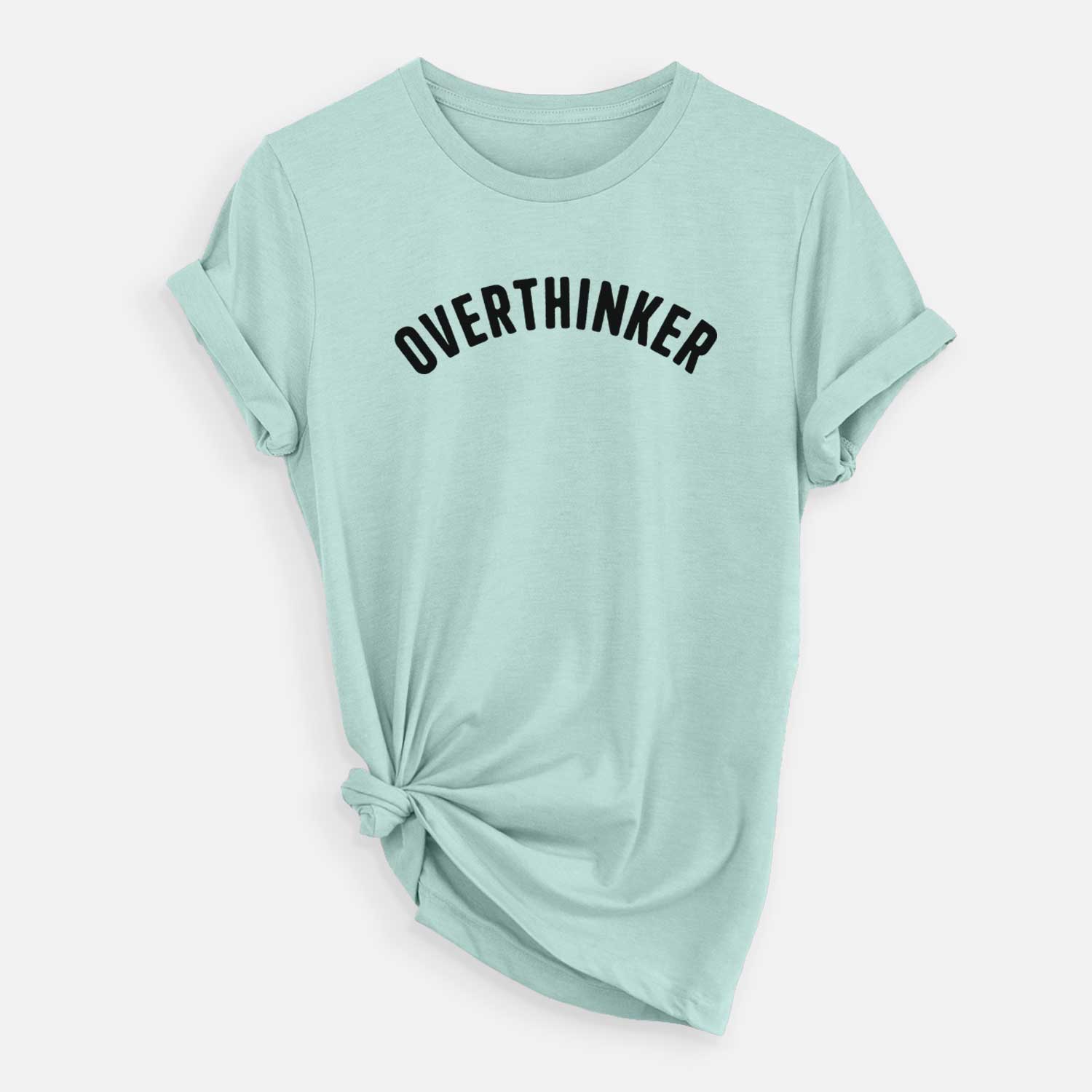 'Overthinker - Articulate Collection' design on a Heather Sage Unisex crewneck