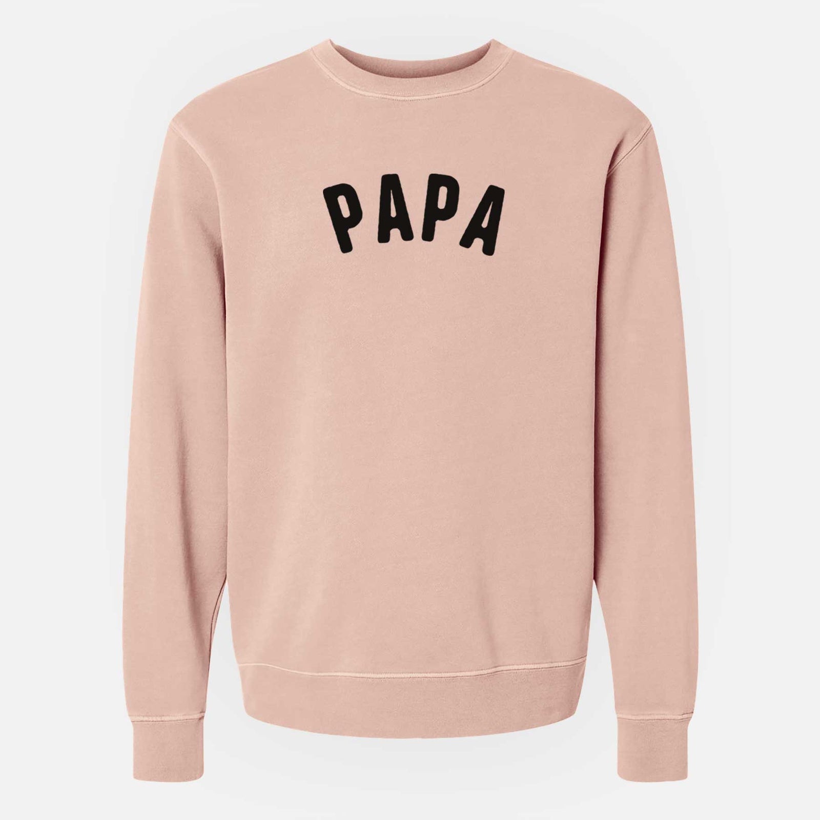 'Papa - Articulate Collection' design on a Dusty Pink Unisex pigment dyed crew sweatshirt