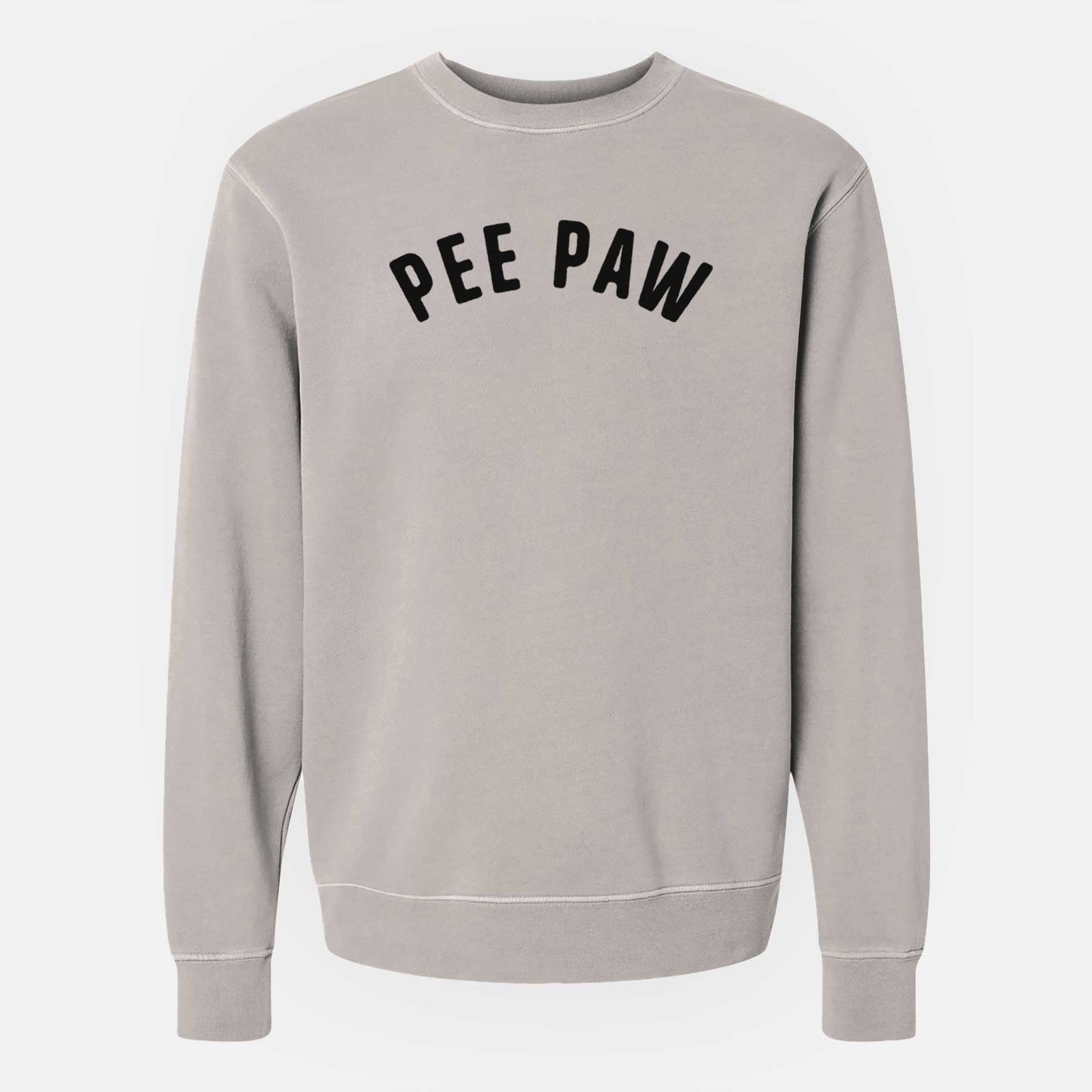 'Pee Paw - Articulate Collection' design on a Cement Unisex pigment dyed crew sweatshirt