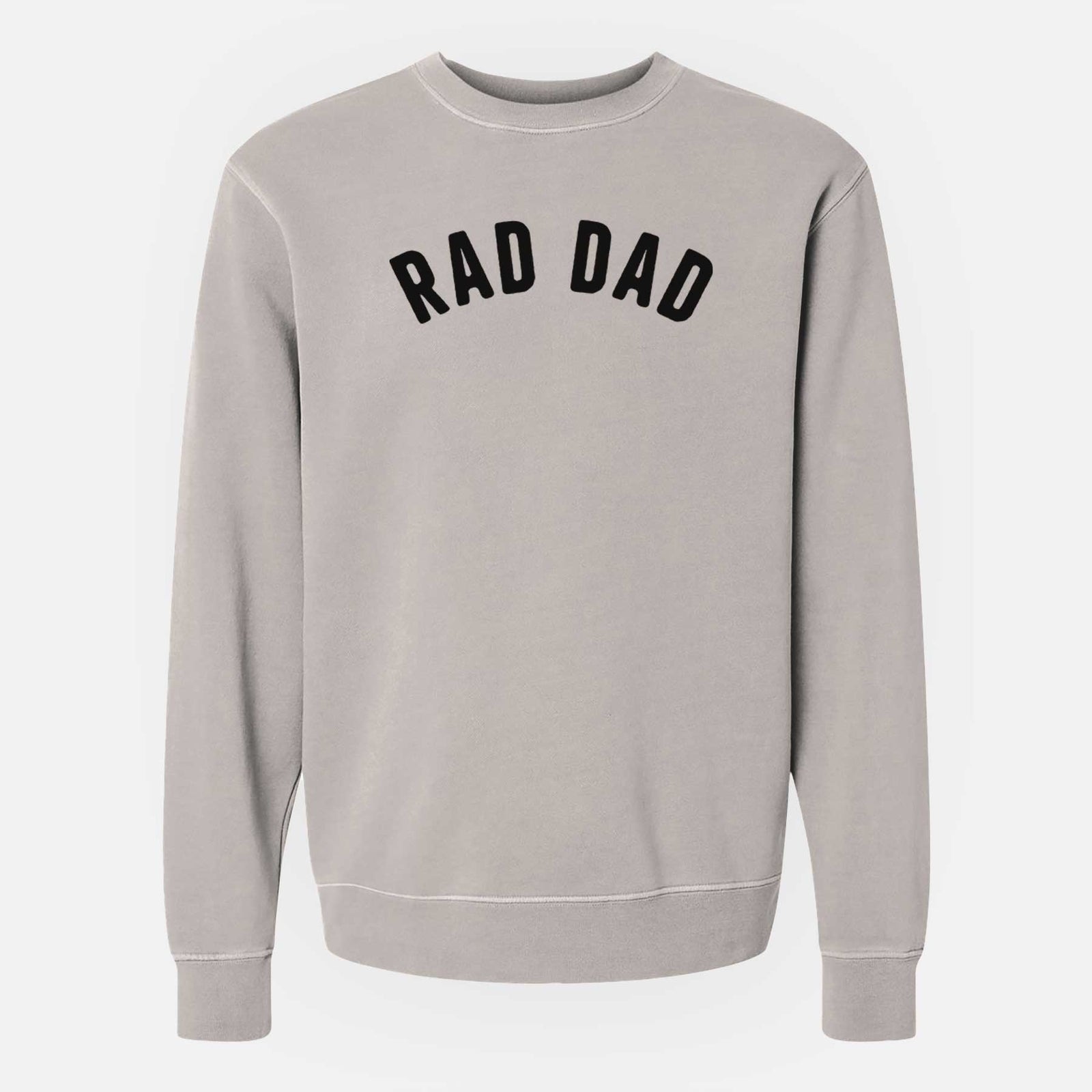 'Rad Dad - Articulate Collection' design on a Cement Unisex pigment dyed crew sweatshirt