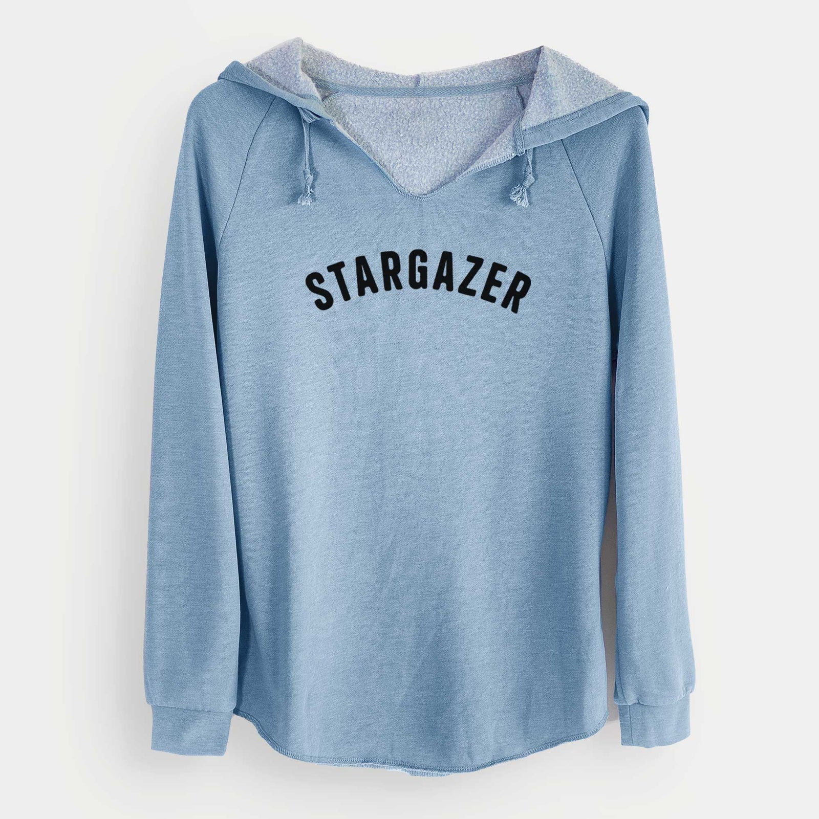 'Stargazer - Articulate Collection' design on a Misty Blue Cali Wave Hooded Sweatshirt