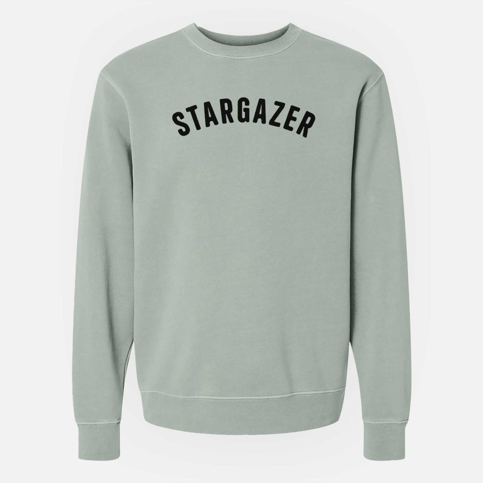 'Stargazer - Articulate Collection' design on a Sage Unisex pigment dyed crew sweatshirt