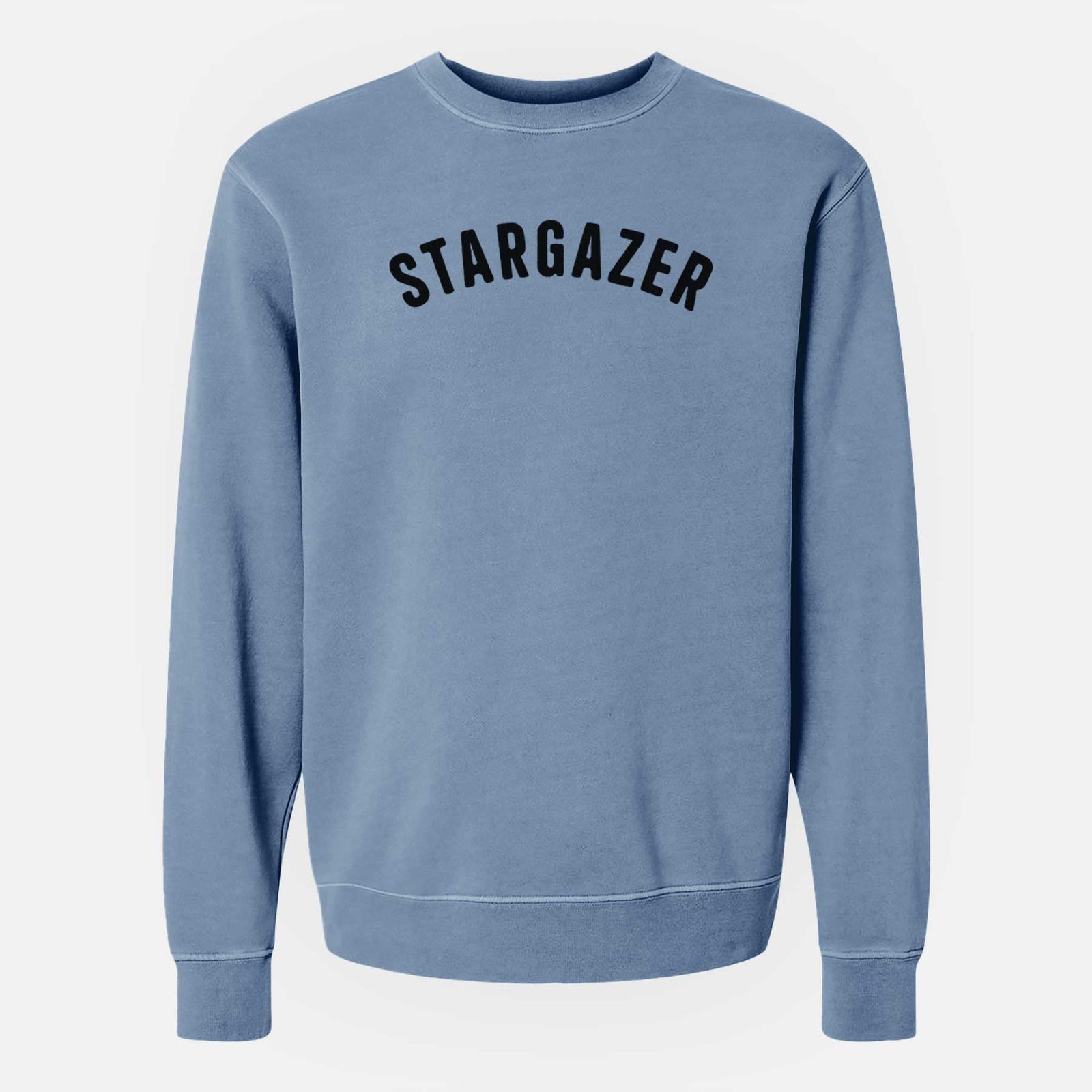 'Stargazer - Articulate Collection' design on a Slate Blue Unisex pigment dyed crew sweatshirt