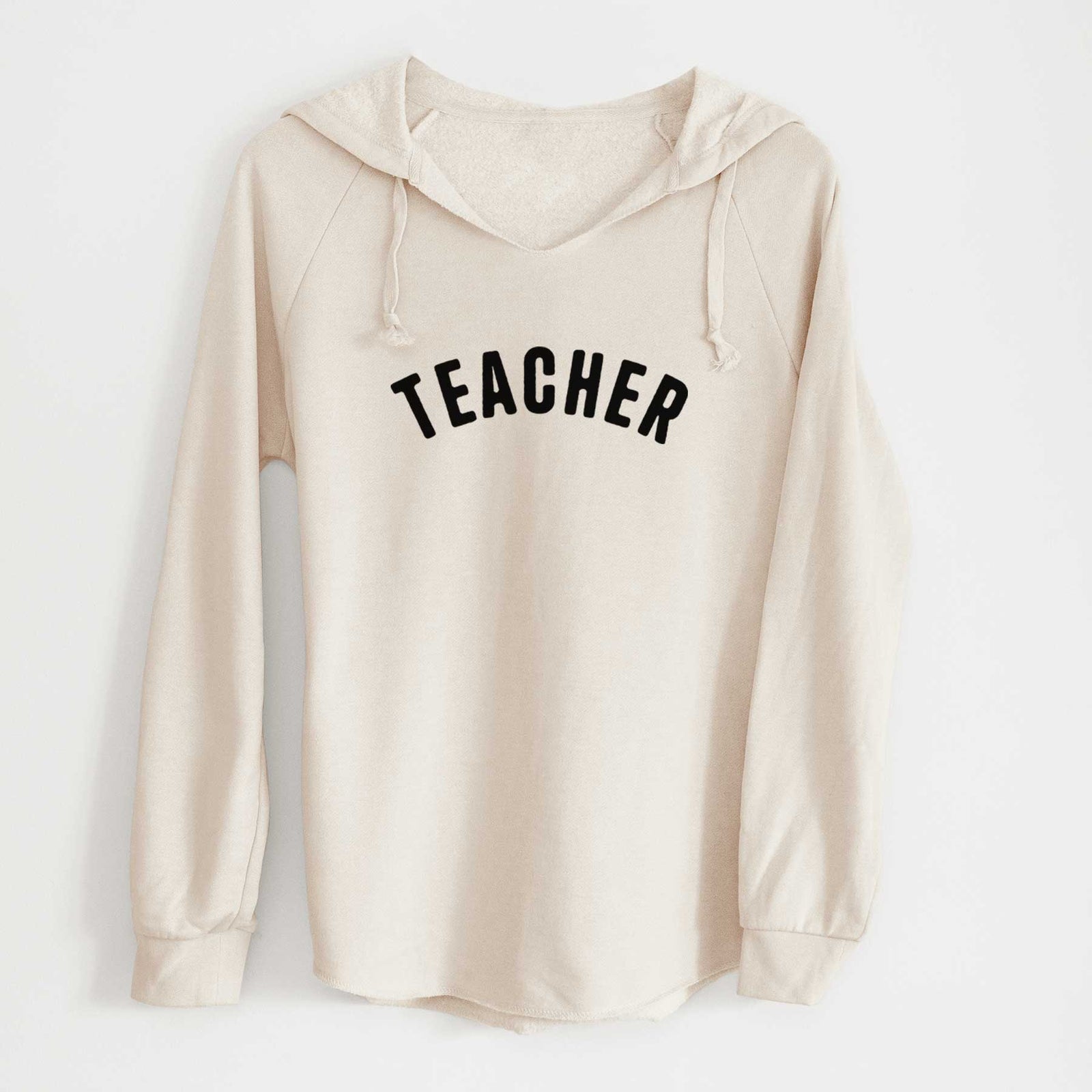 'Teacher - Articulate Collection' design on a Bone Cali Wave Hooded Sweatshirt