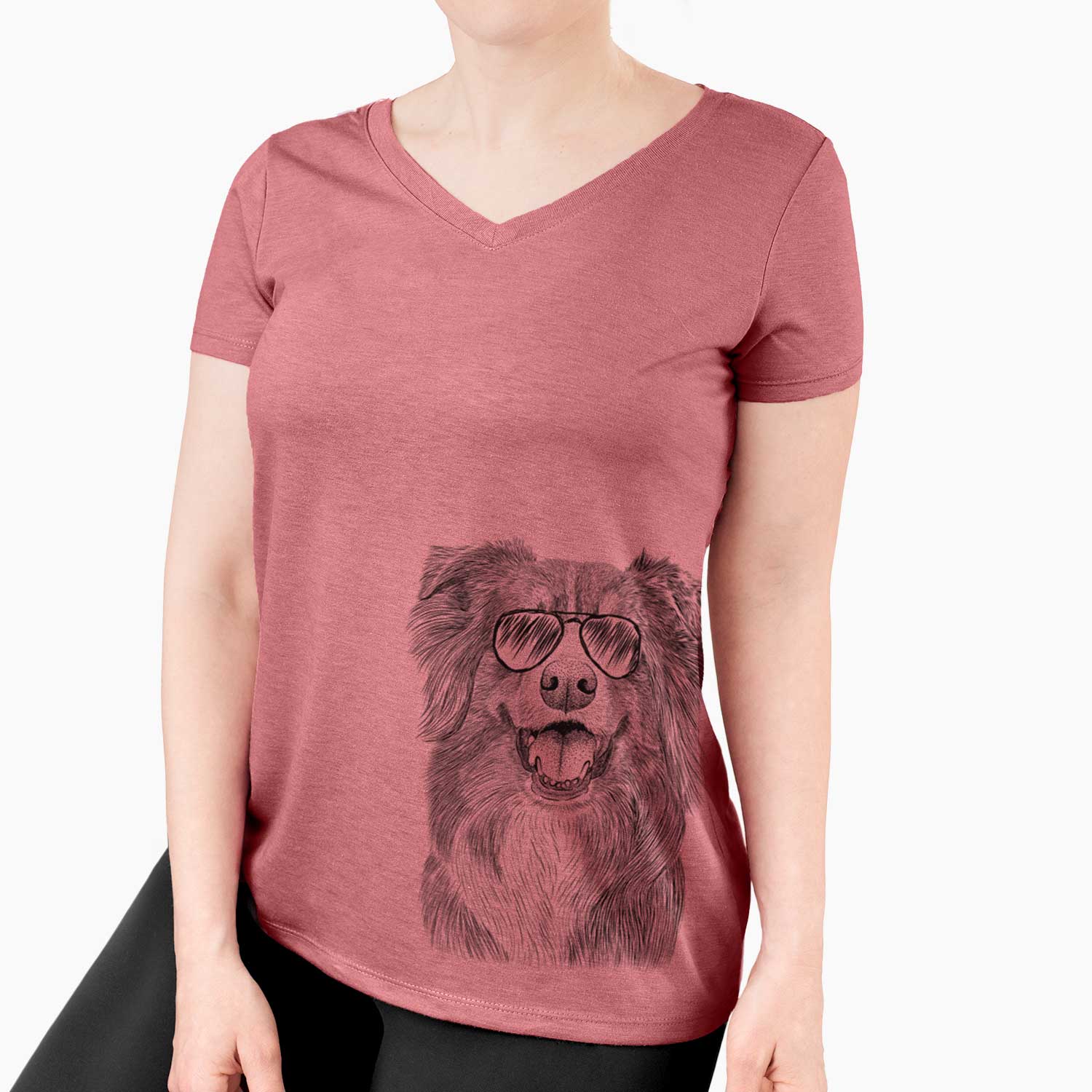 Aviator Aussie Parker the Australian Shepherd - Women's V-neck Shirt
