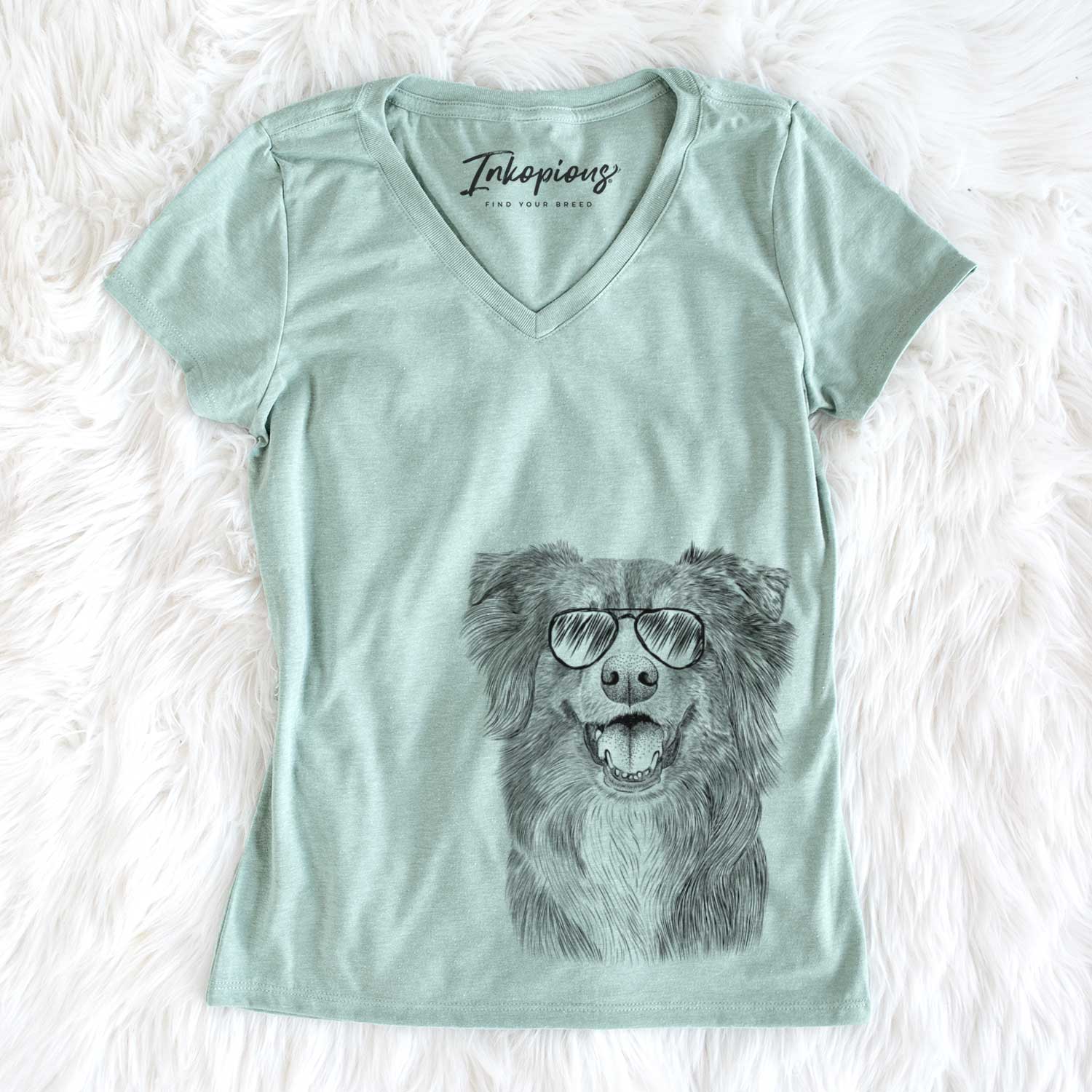 Aviator Aussie Parker the Australian Shepherd - Women's V-neck Shirt