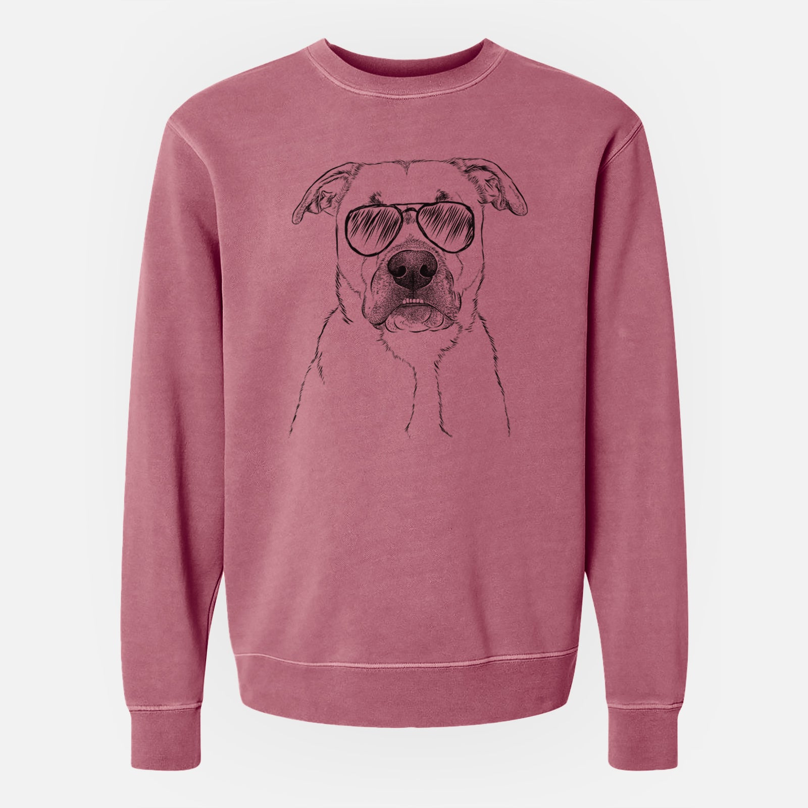 Aviator Abby the Boxer Beagle Mix - Unisex Pigment Dyed Crew Sweatshirt