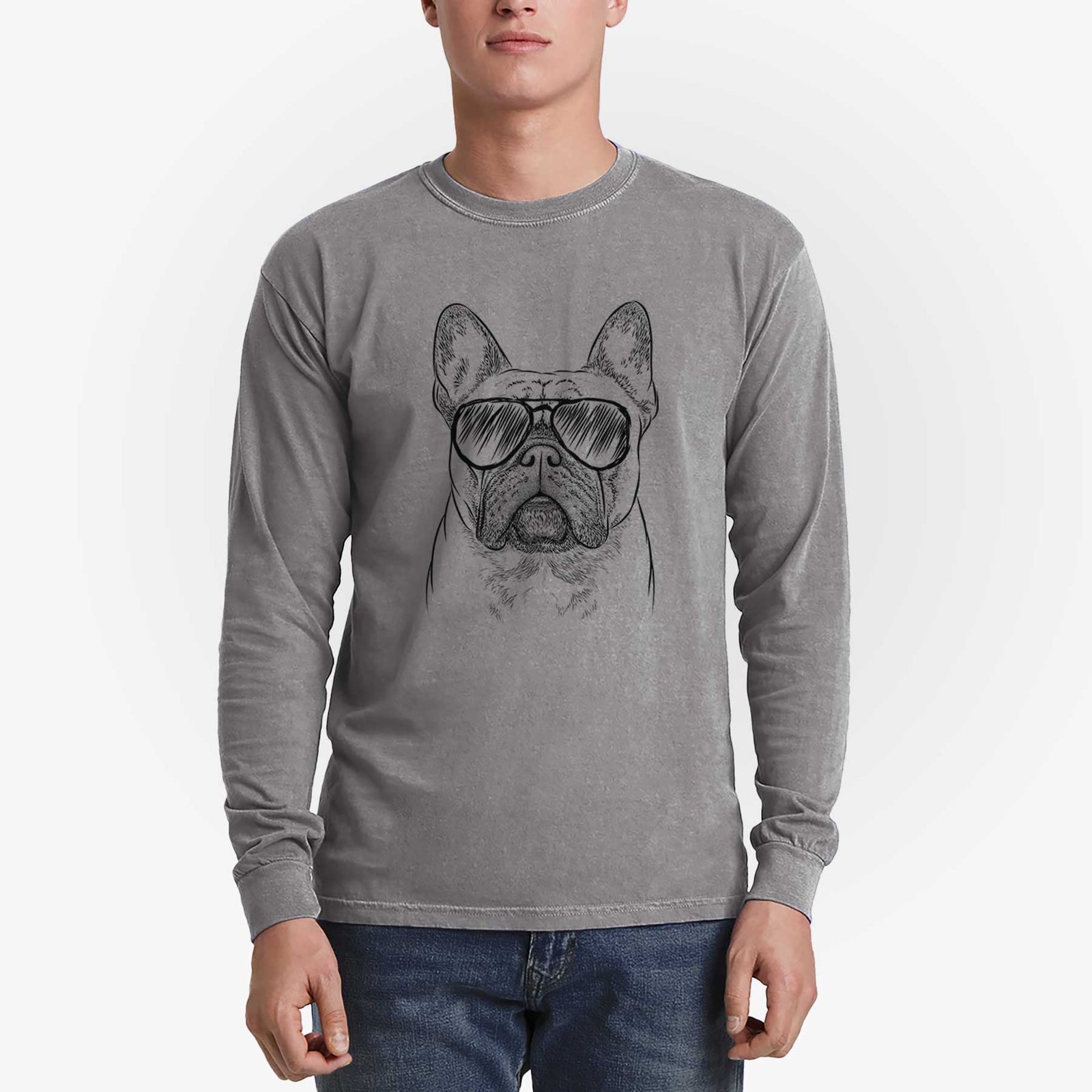 Aviators Acelynn the French Bulldog - Heavyweight 100% Cotton Long Sleeve