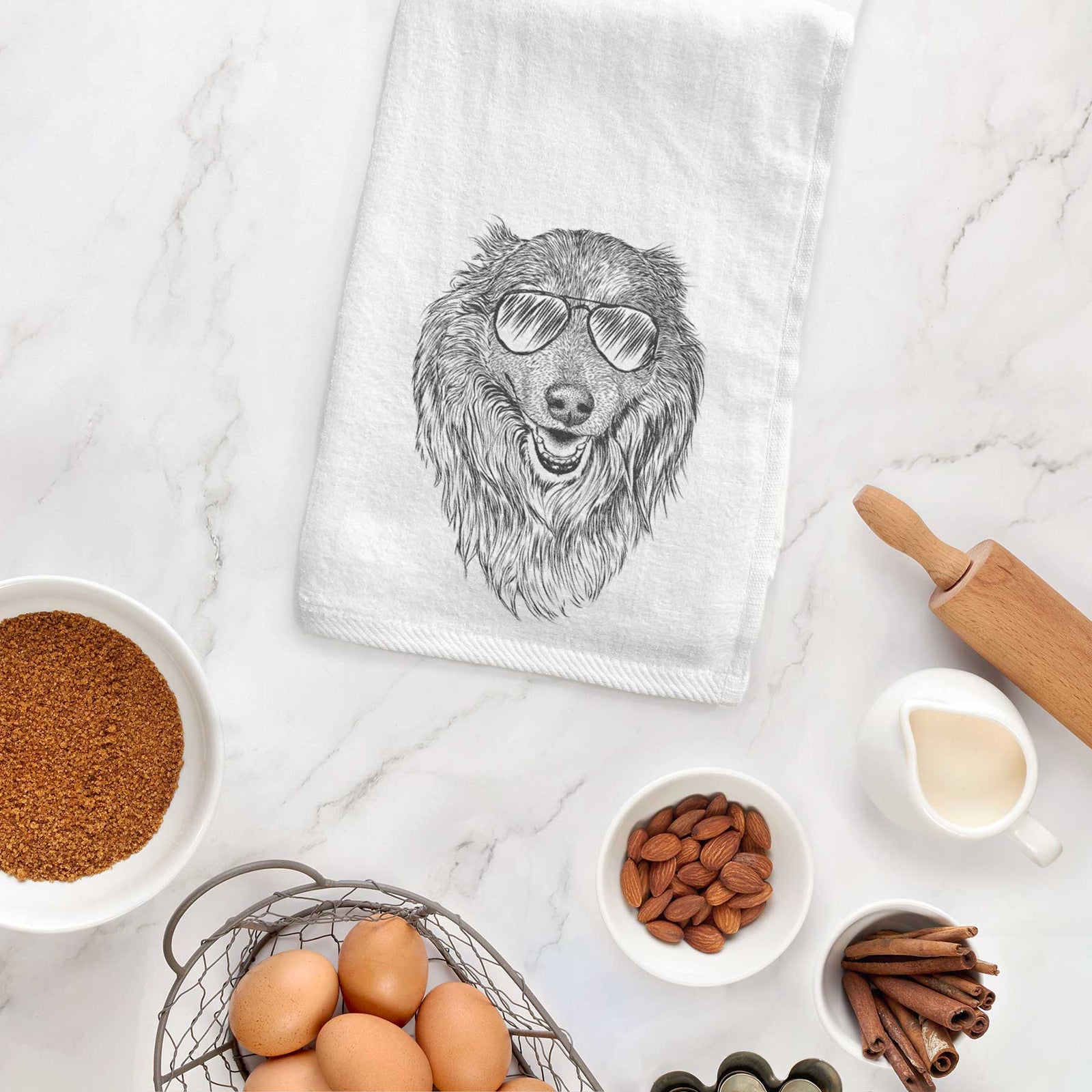 Addie the Collie Mix Decorative Hand Towel
