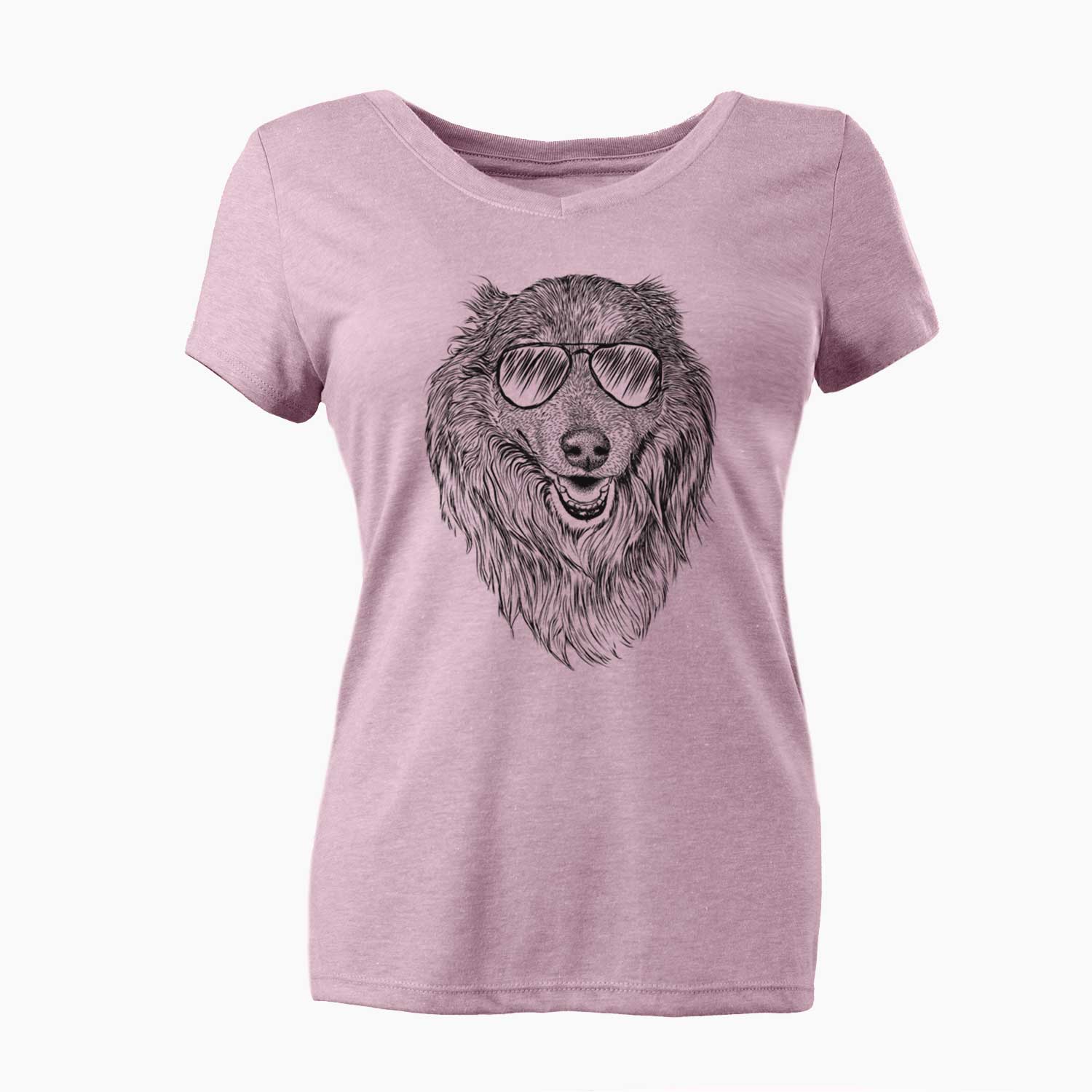 Aviator Addie the Collie Mix - Women's V-neck Shirt
