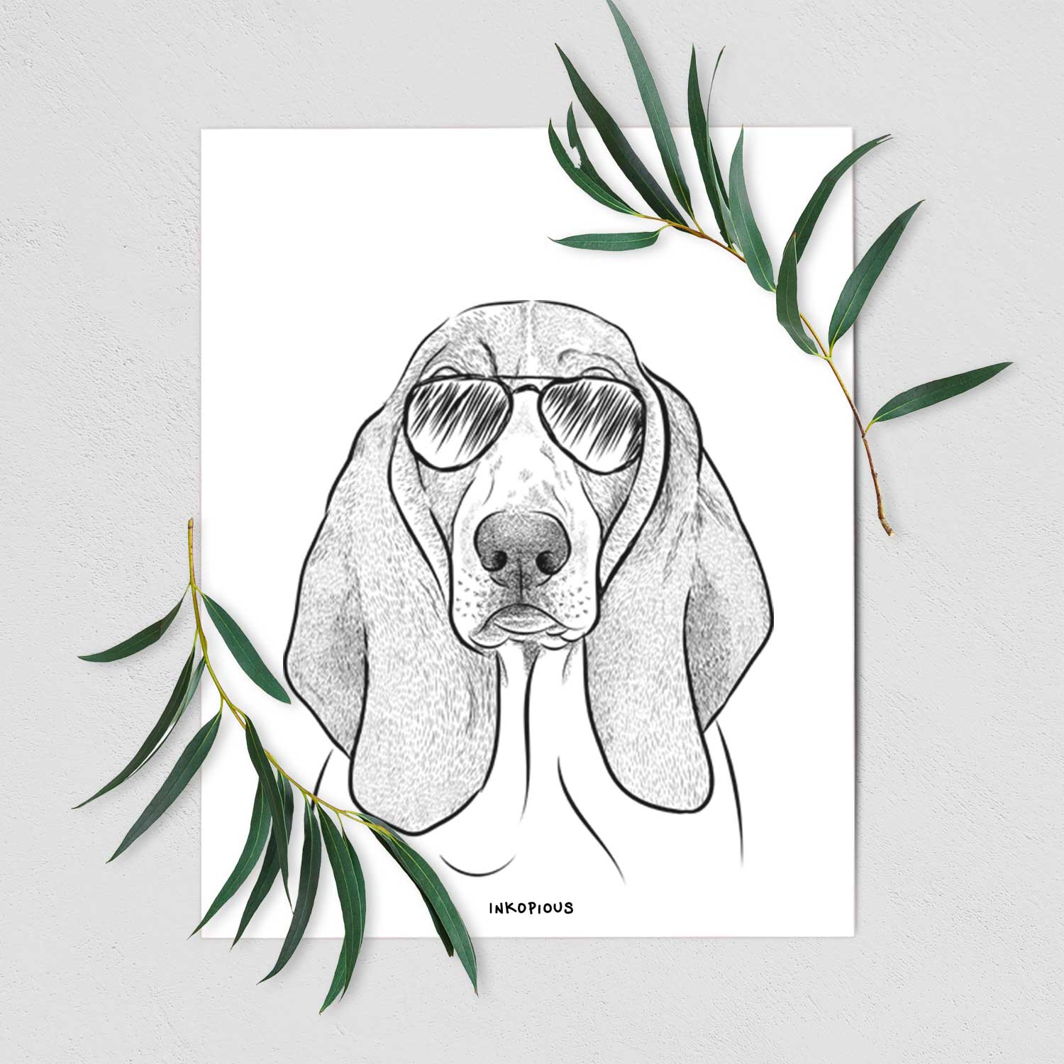 Addison the Basset Hound Art Print