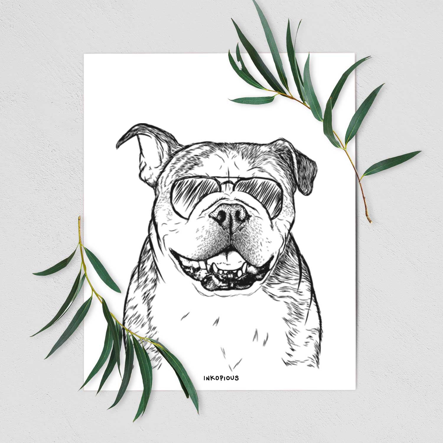 Agatha the Boston Bulldog Art Print