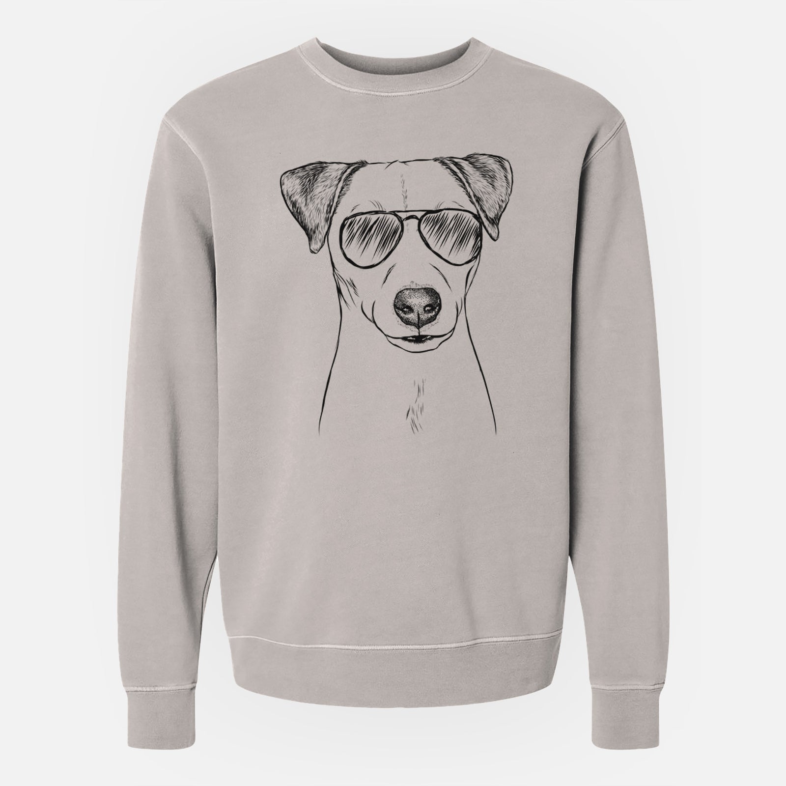Aviator Ally the Jack Russell Terrier - Unisex Pigment Dyed Crew Sweatshirt