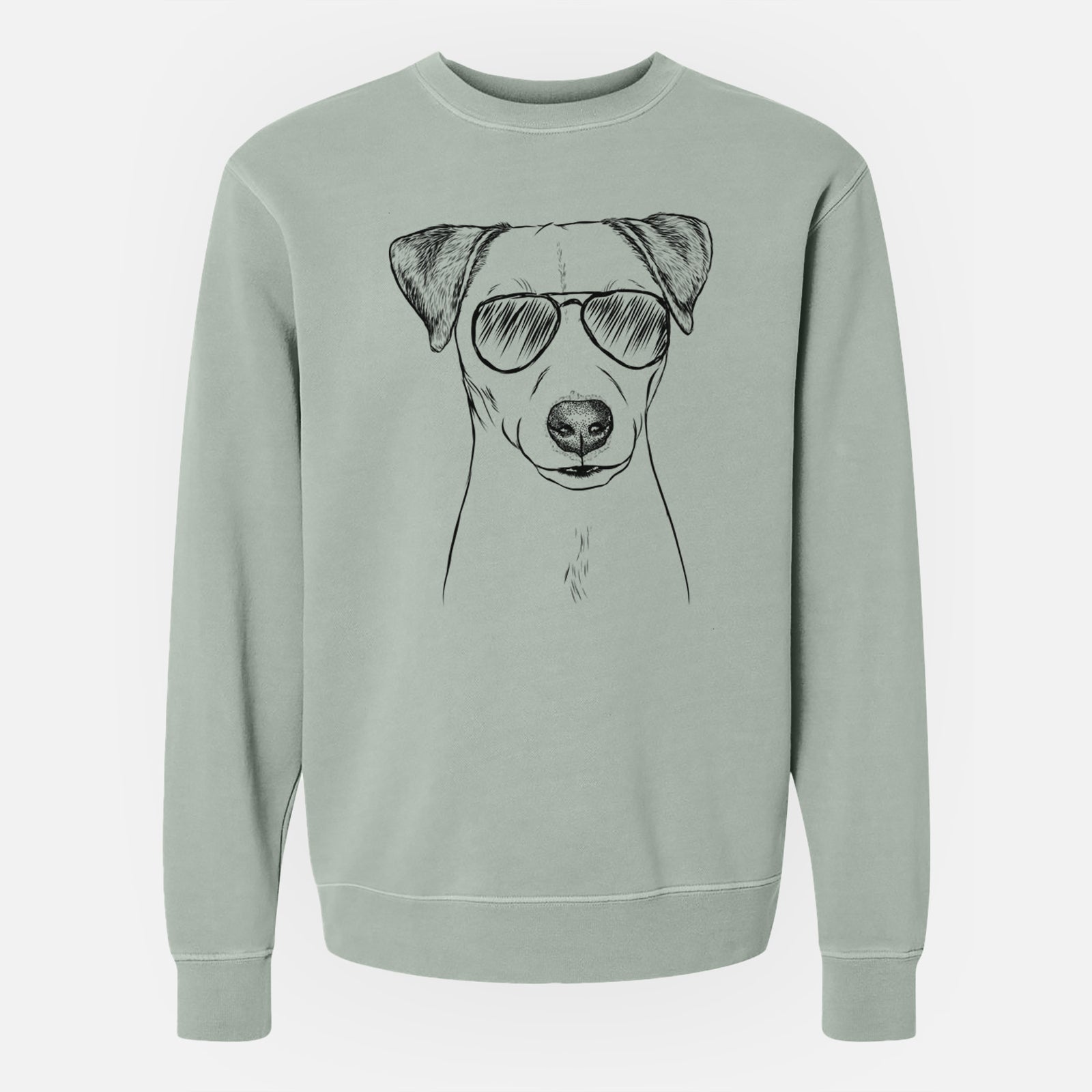 Aviator Ally the Jack Russell Terrier - Unisex Pigment Dyed Crew Sweatshirt