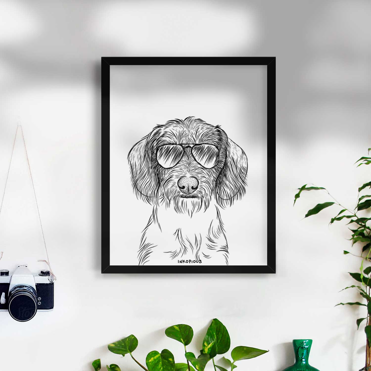 Almond the Wirehaired Dachshund Art Print