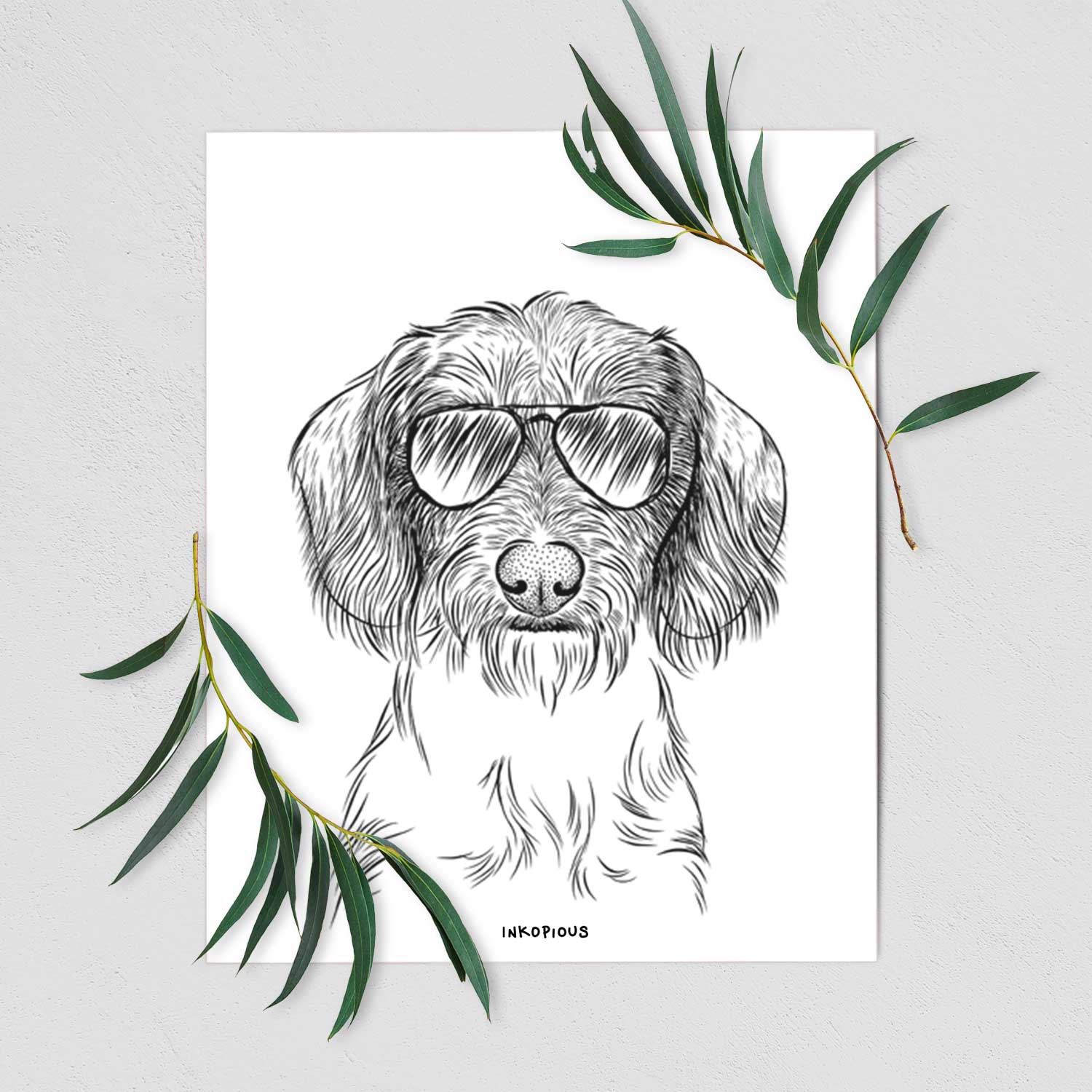 Almond the Wirehaired Dachshund Art Print