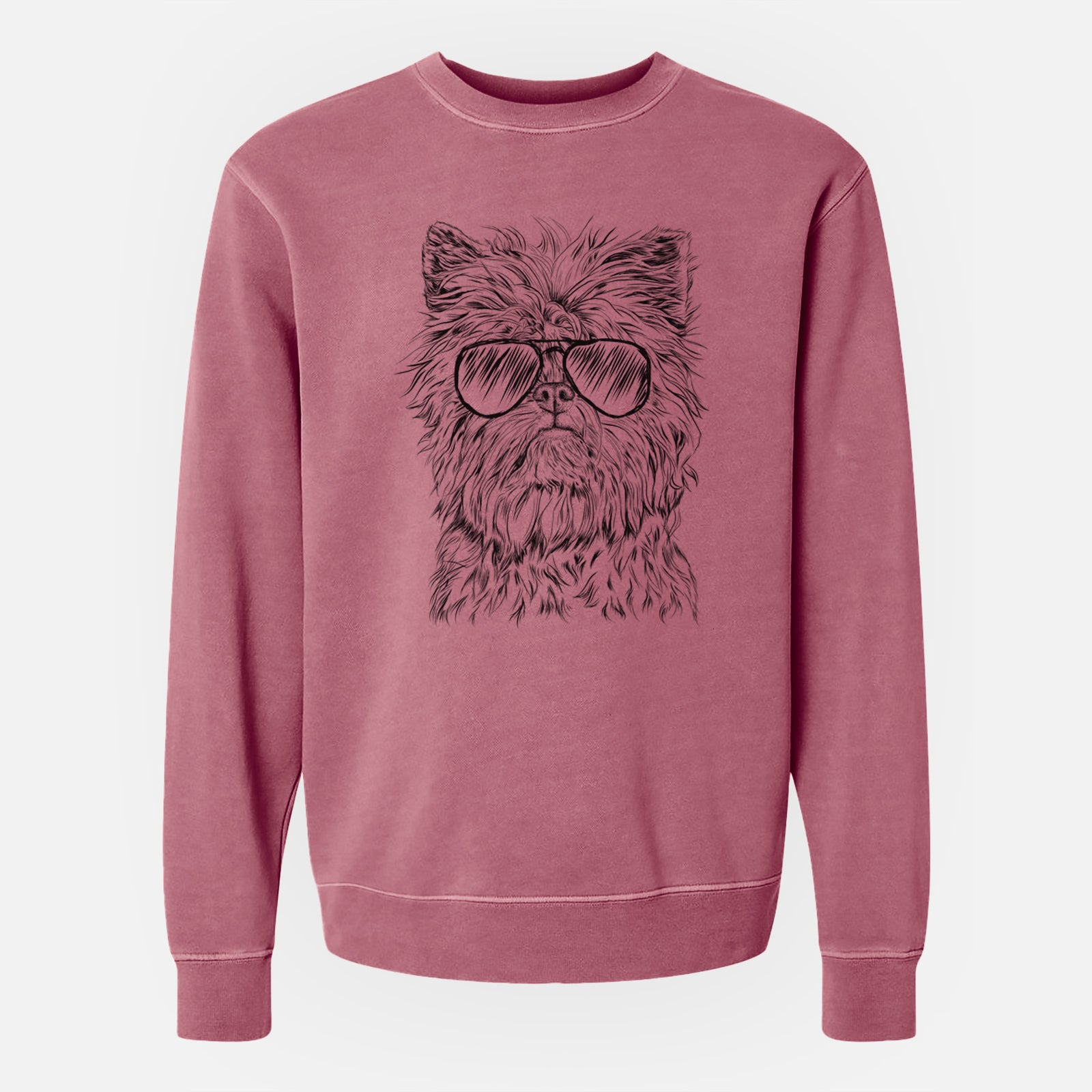 Aviator Alvin the Affenpinscher - Unisex Pigment Dyed Crew Sweatshirt