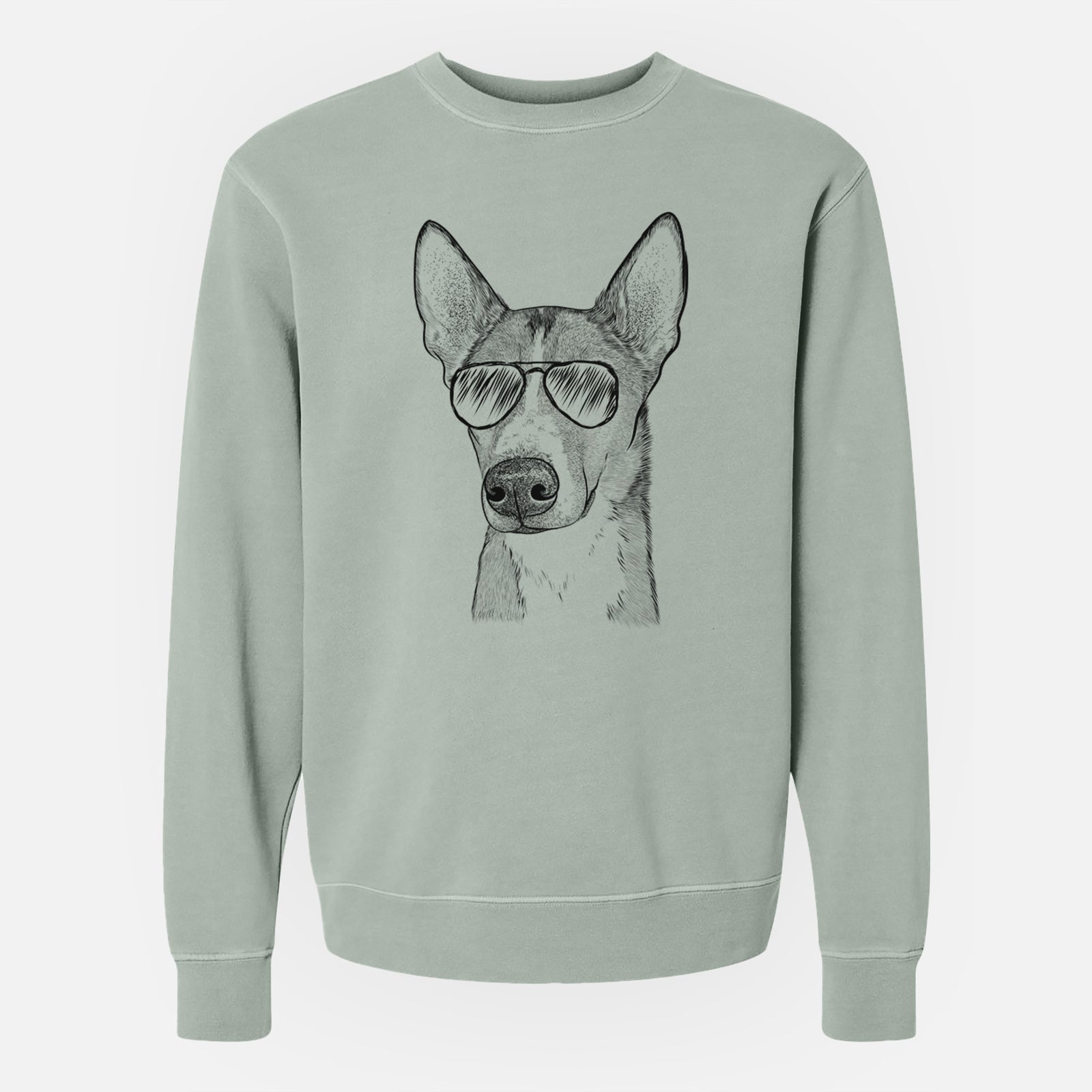 Aviator Anubis the Alaskan Husky - Unisex Pigment Dyed Crew Sweatshirt