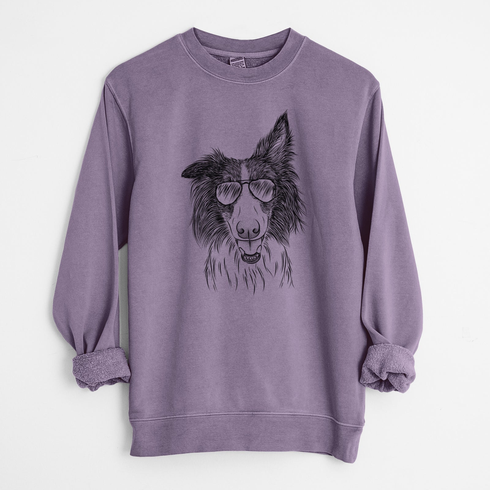 Aviator Archie the Silken Windhound - Unisex Pigment Dyed Crew Sweatshirt