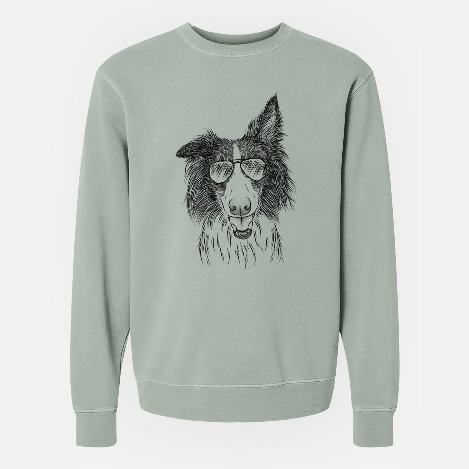 Aviator Archie the Silken Windhound - Unisex Pigment Dyed Crew Sweatshirt