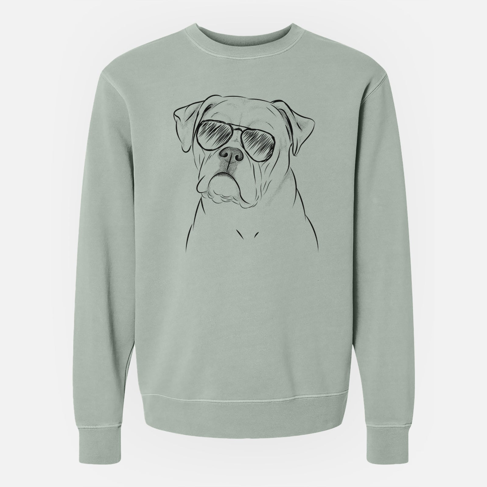 Aviator Babe the AmericanBulldog - Unisex Pigment Dyed Crew Sweatshirt