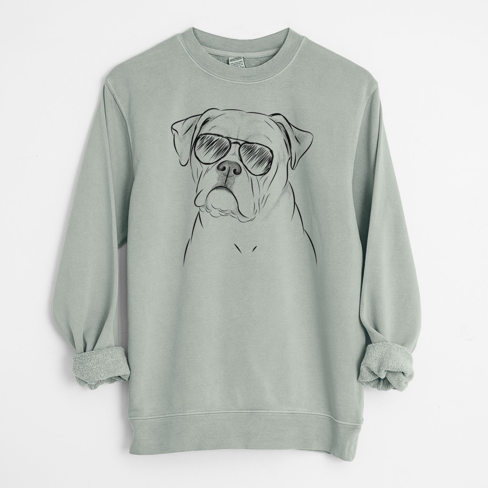 Aviator Babe the AmericanBulldog - Unisex Pigment Dyed Crew Sweatshirt