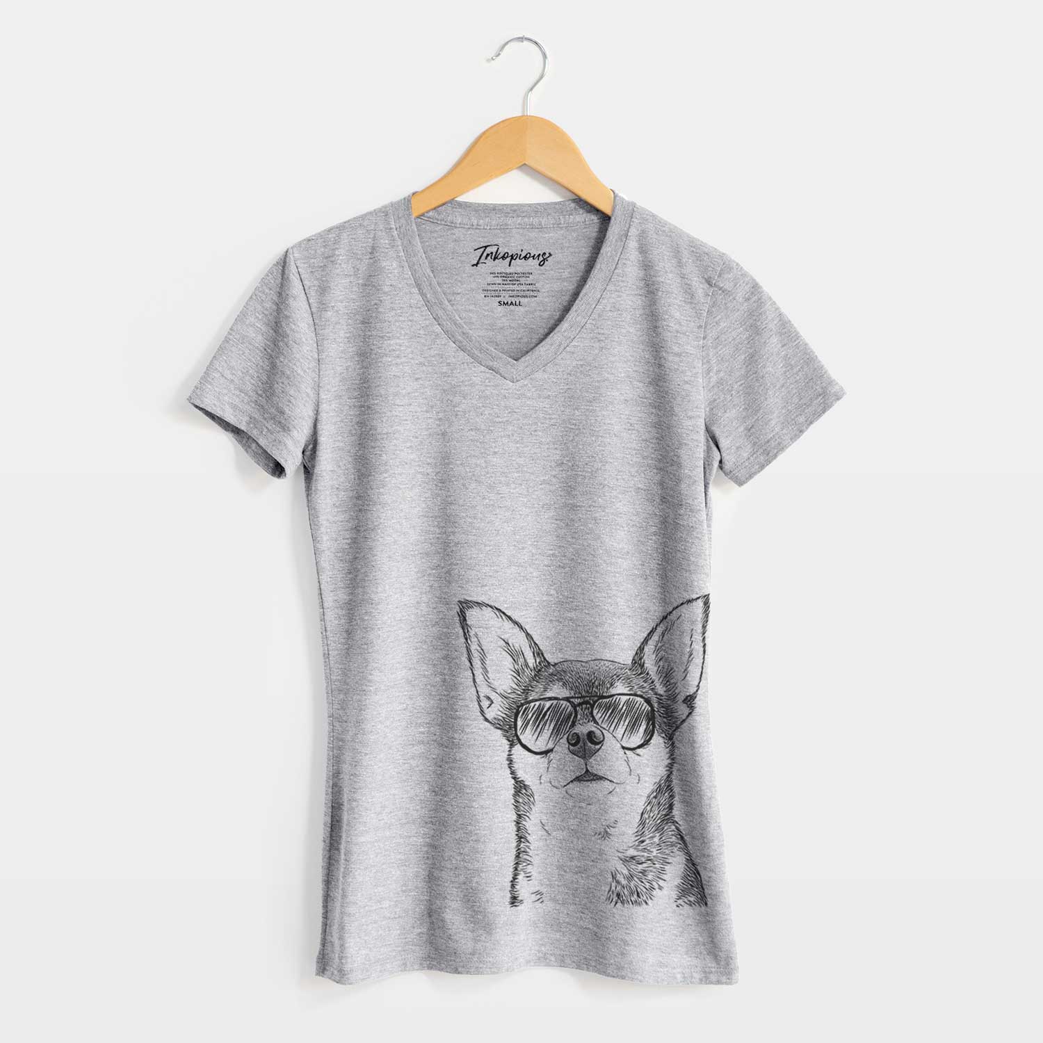 Aviator Baby the Chihuahua - Women's V-neck Shirt