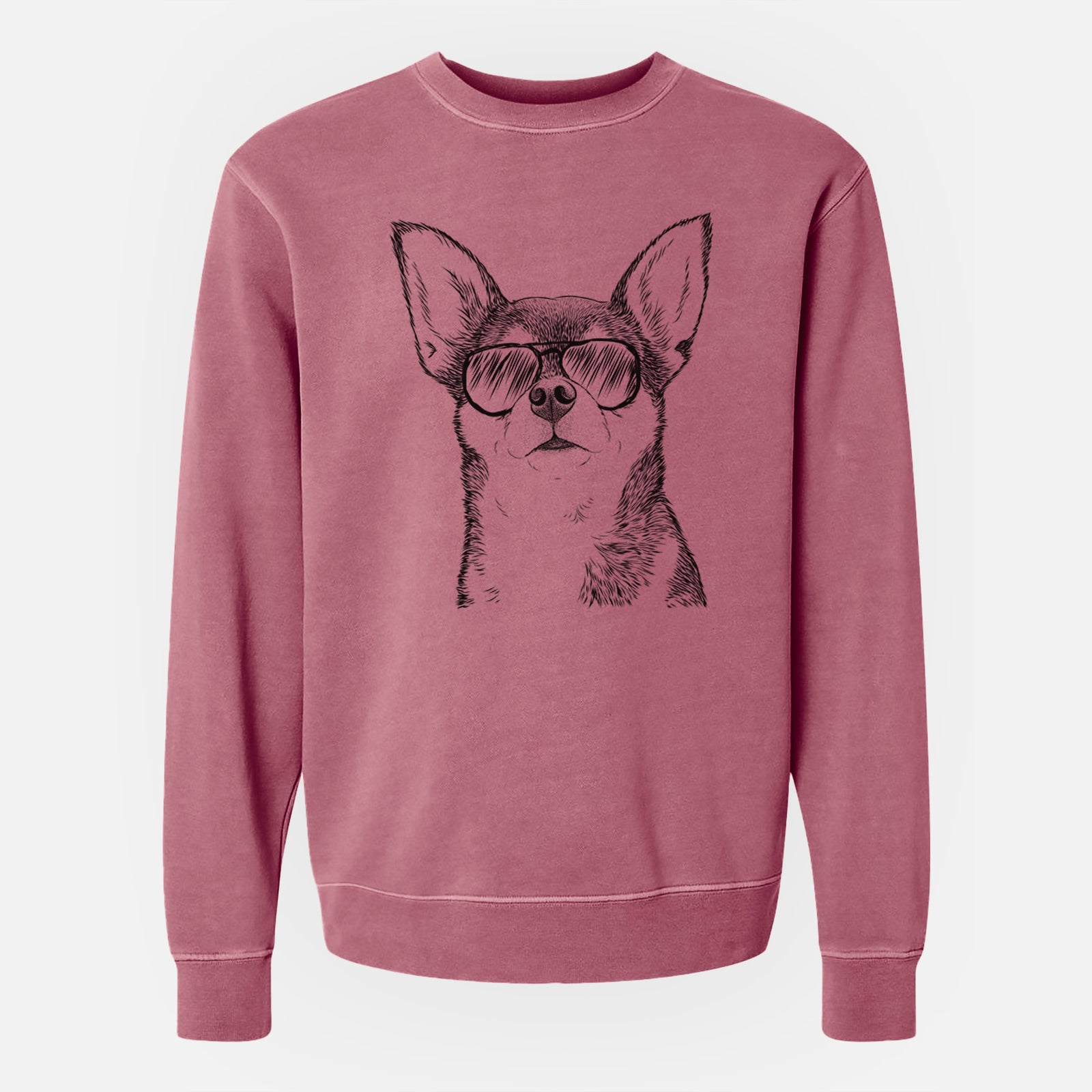 Aviator Baby the Chihuahua - Unisex Pigment Dyed Crew Sweatshirt