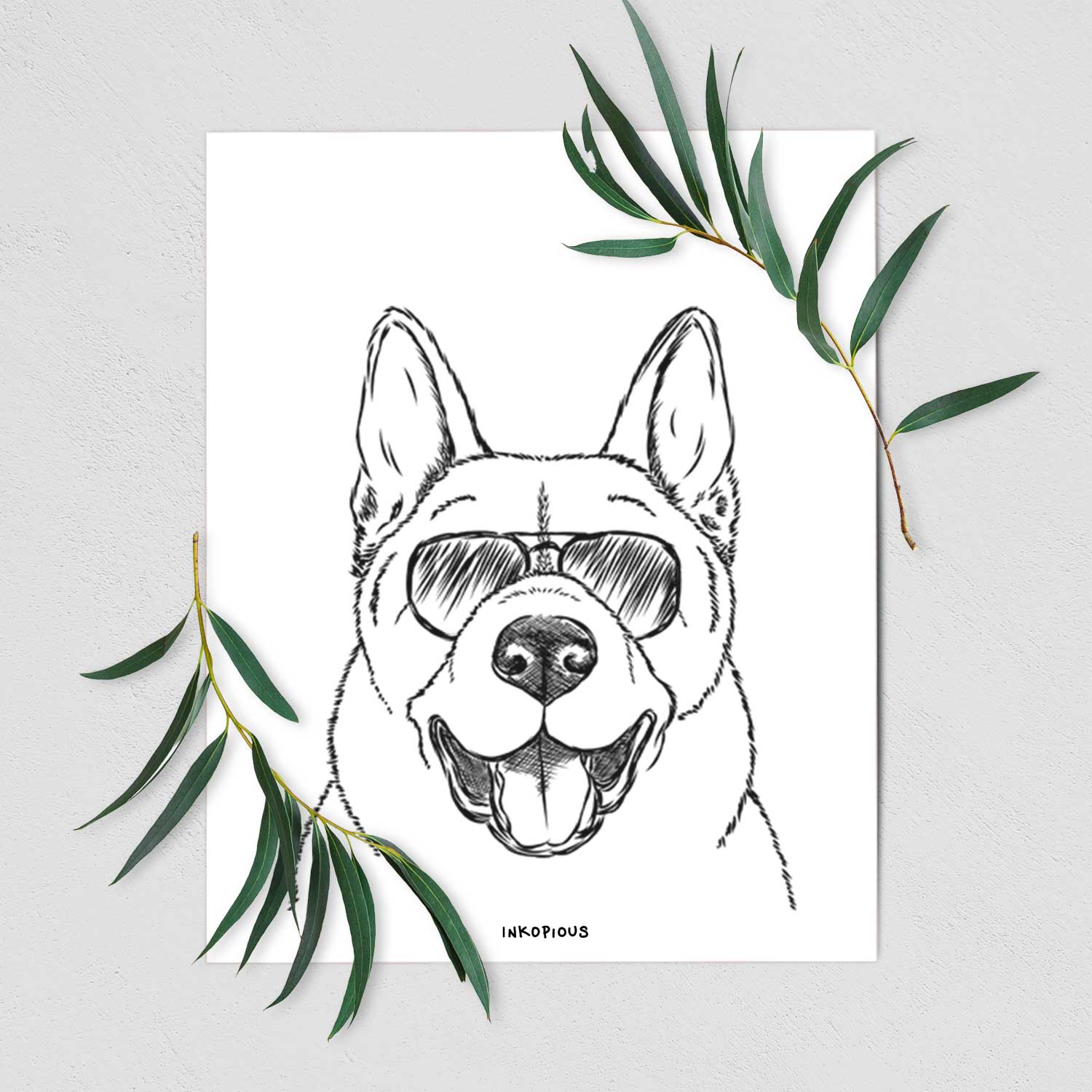 Baku the Akita Art Print