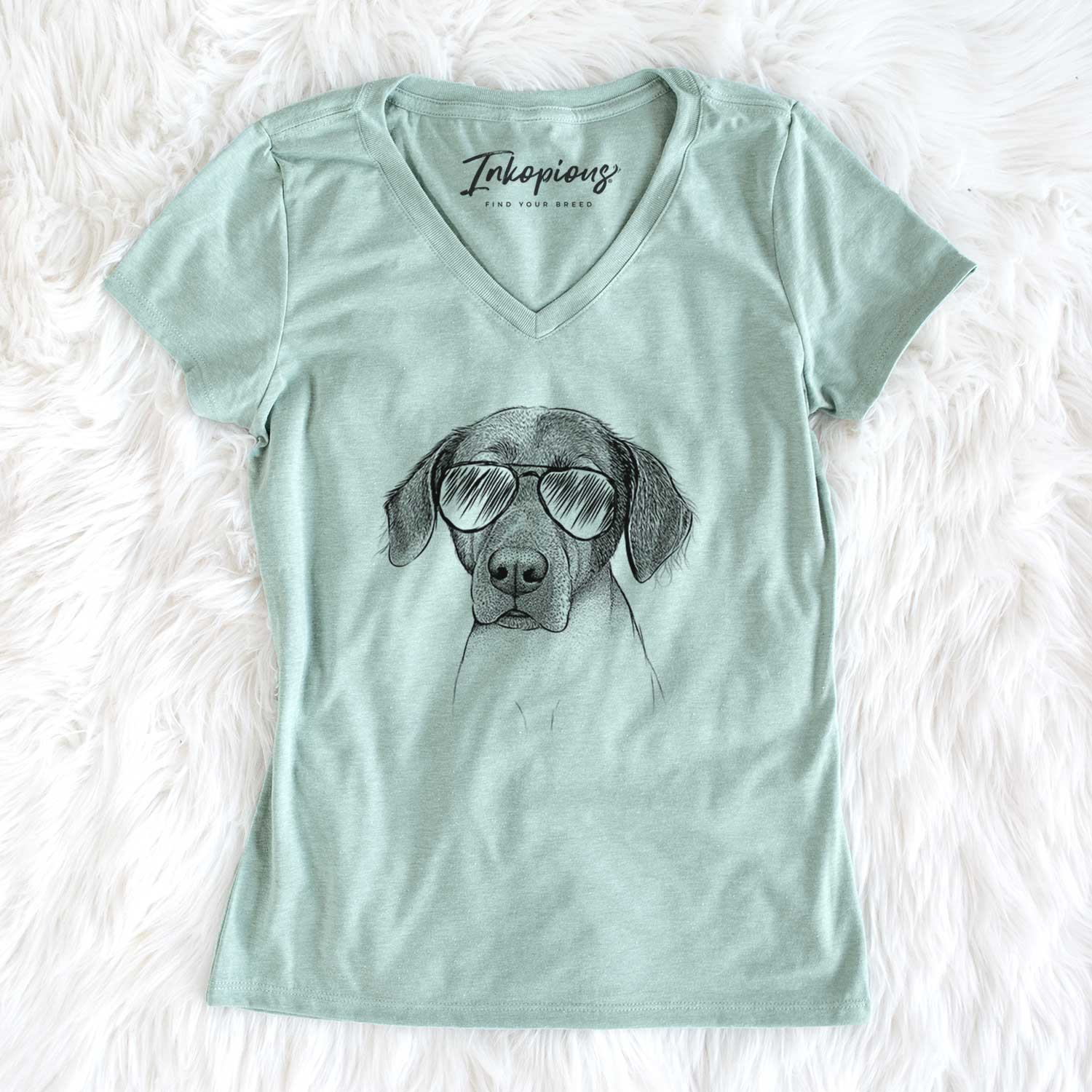 Aviator Baldwin the Mixed Breed - Women's V-neck Shirt