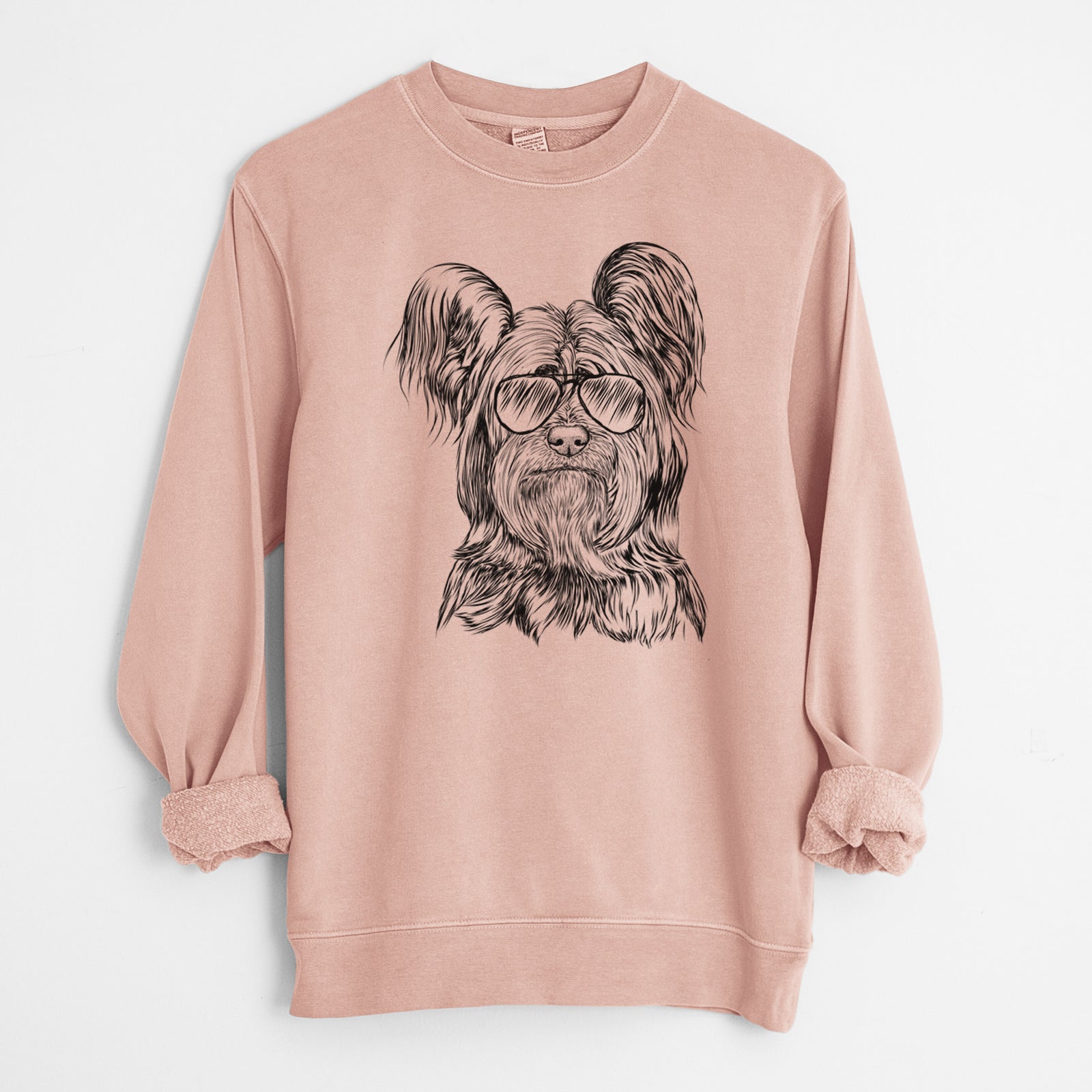 Aviator Bandit the Skye Terrier - Unisex Pigment Dyed Crew Sweatshirt