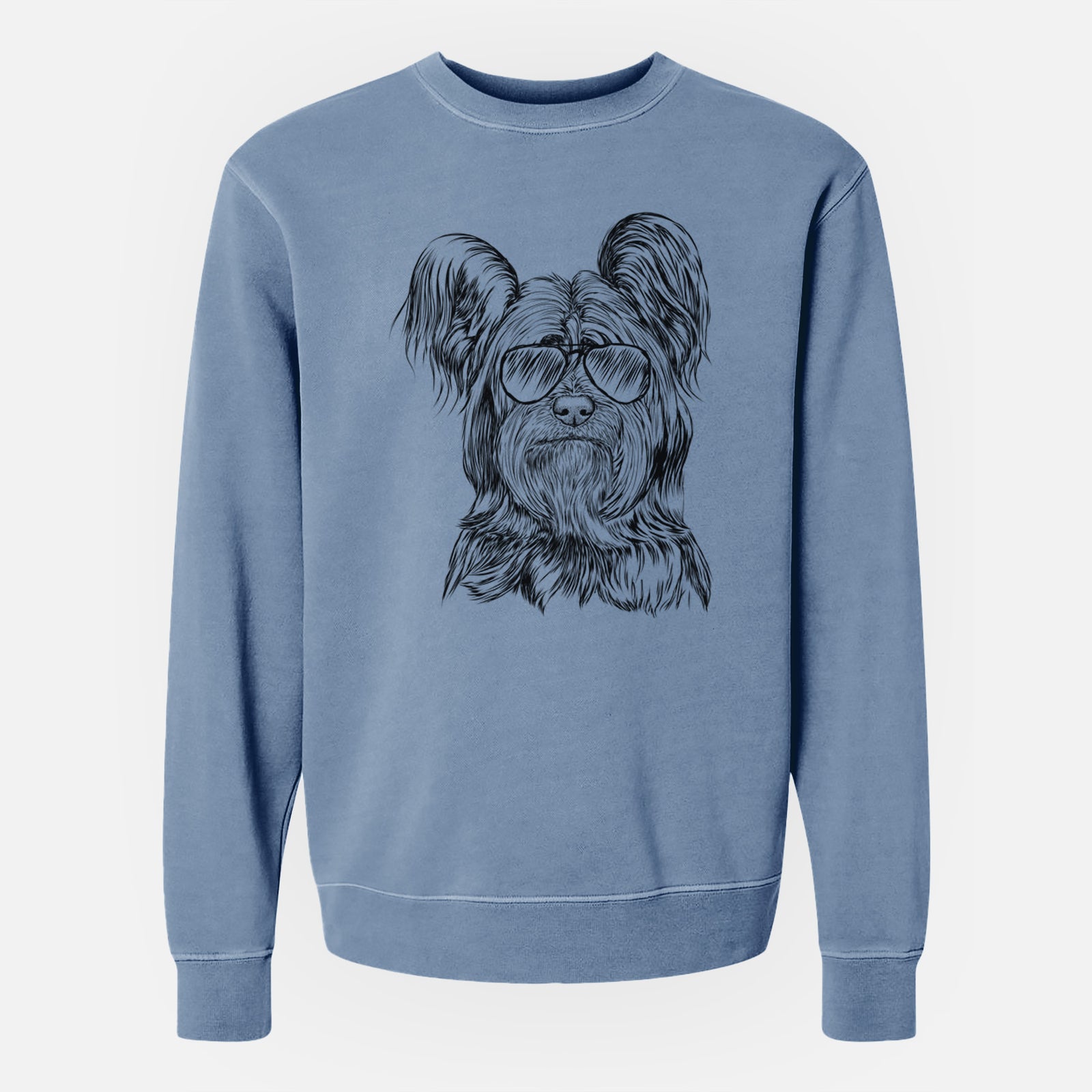 Aviator Bandit the Skye Terrier - Unisex Pigment Dyed Crew Sweatshirt