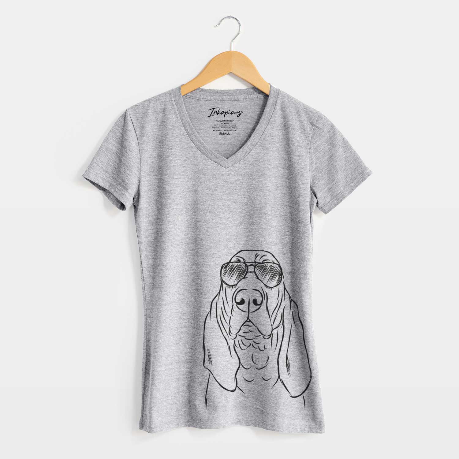 Aviator Baron the Bloodhound - Women's V-neck Shirt