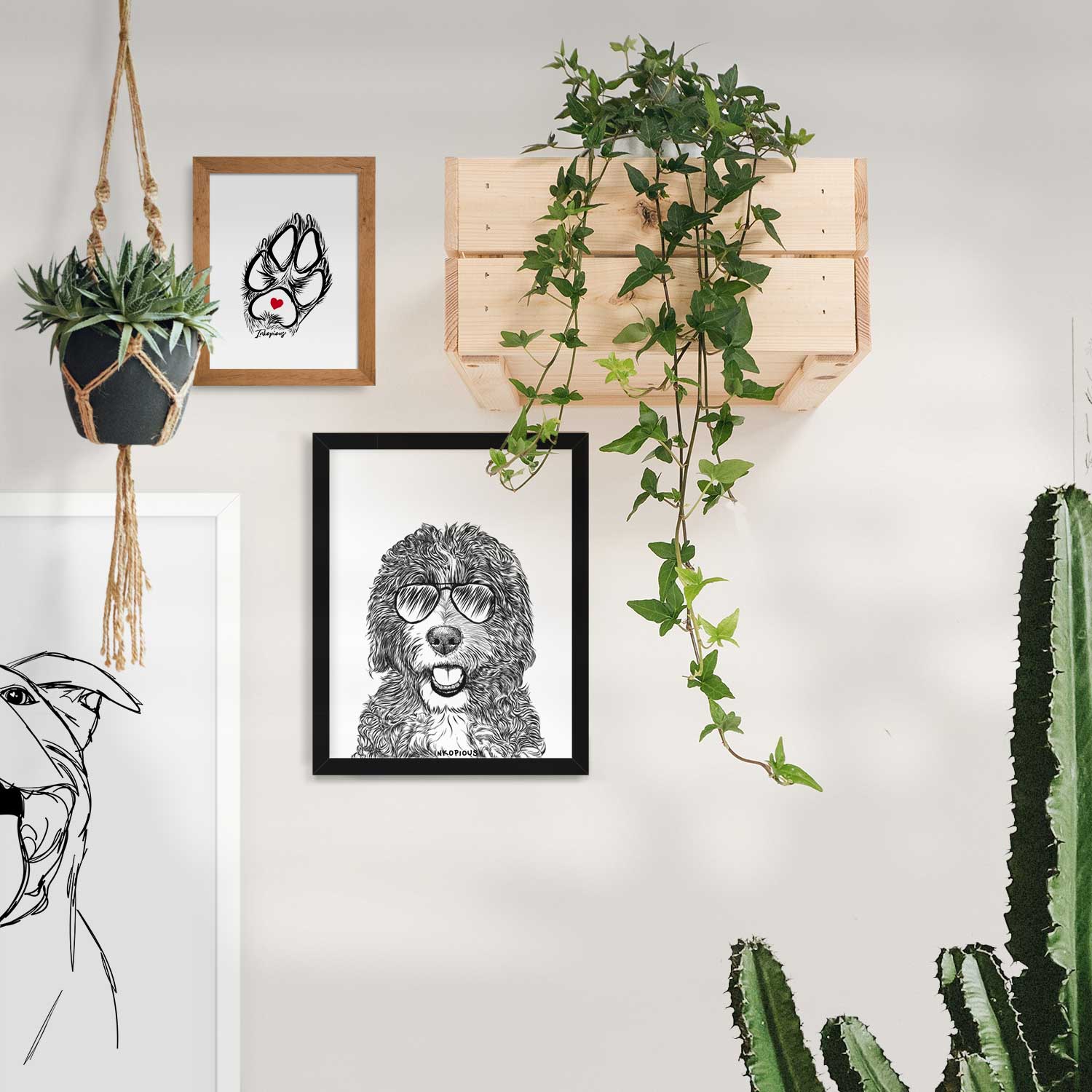Bash the Bernedoodle Art Print
