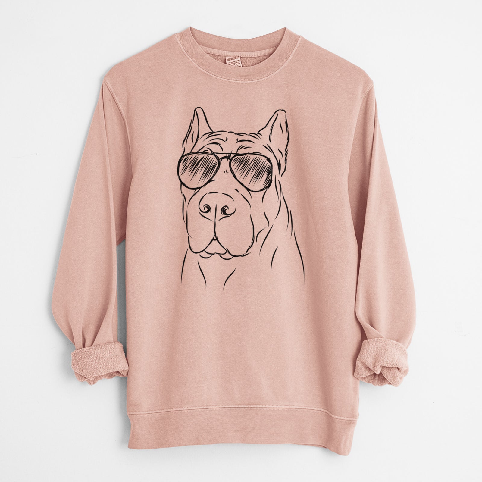 Aviator Bearson the Cane Corso - Unisex Pigment Dyed Crew Sweatshirt